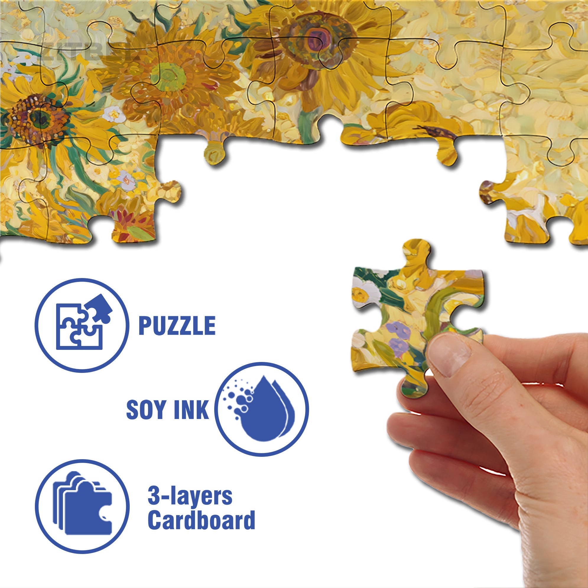 A Bouquet Of Sunflowers 500pcs/1000pcs Jigsaw Puzzle, Scratch-Resistant, Interactive Family Game & Brain-Boosting DIY Decor, Perfect for Halloween, Christmas & New Year Gifts, Family Puzzle Game