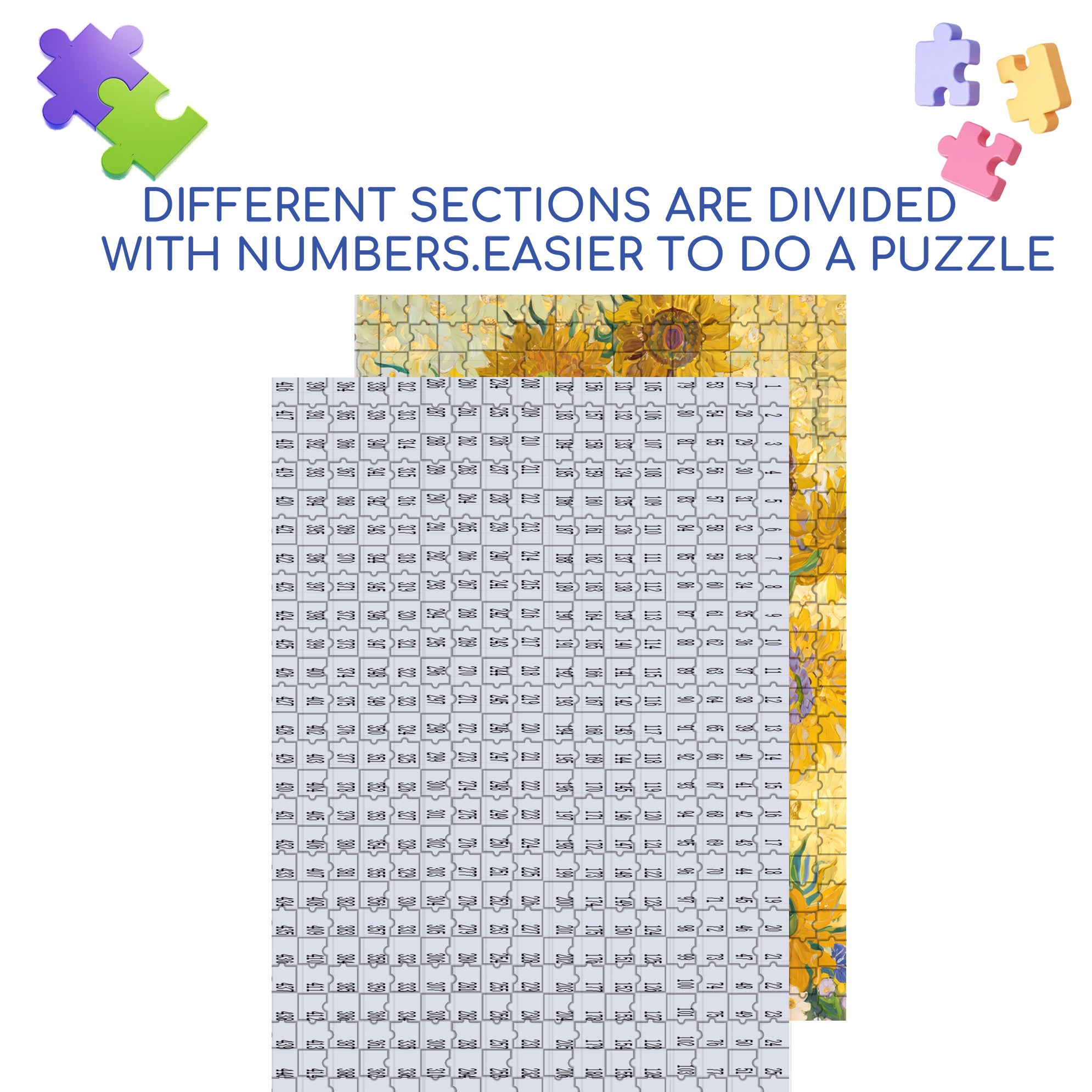 A Bouquet Of Sunflowers 500pcs/1000pcs Jigsaw Puzzle, Scratch-Resistant, Interactive Family Game & Brain-Boosting DIY Decor, Perfect for Halloween, Christmas & New Year Gifts, Family Puzzle Game