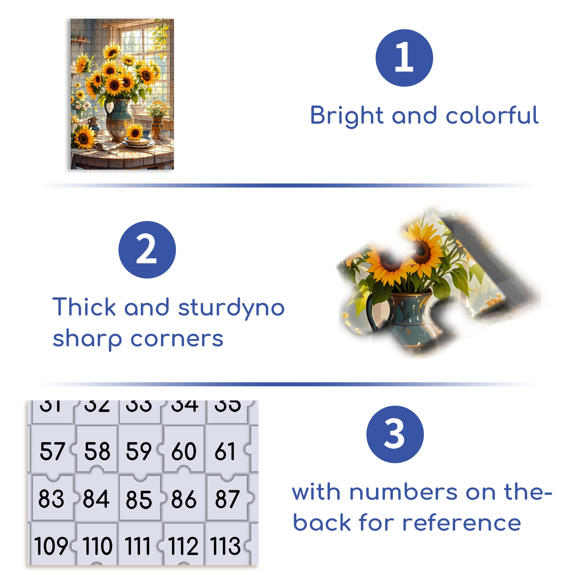 A Bouquet Of Sunflowers2 500pcs/1000pcs Jigsaw Puzzle, Scratch-Resistant, Interactive Family Game & Brain-Boosting DIY Decor, Perfect for Halloween, Christmas & New Year Gifts, Family Puzzle Game