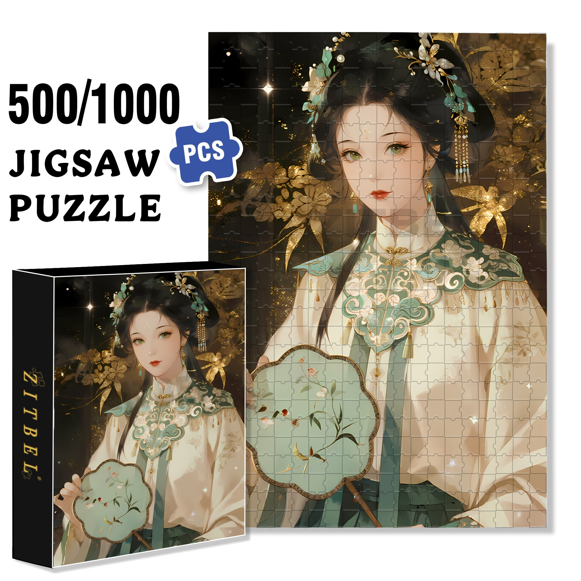 Ancient Beauties 500pcs/1000pcs Jigsaw Puzzle, Scratch-Resistant, Interactive Family Game & Brain-Boosting DIY Decor, Perfect for Halloween, Christmas & New Year Gifts, Family Puzzle Game