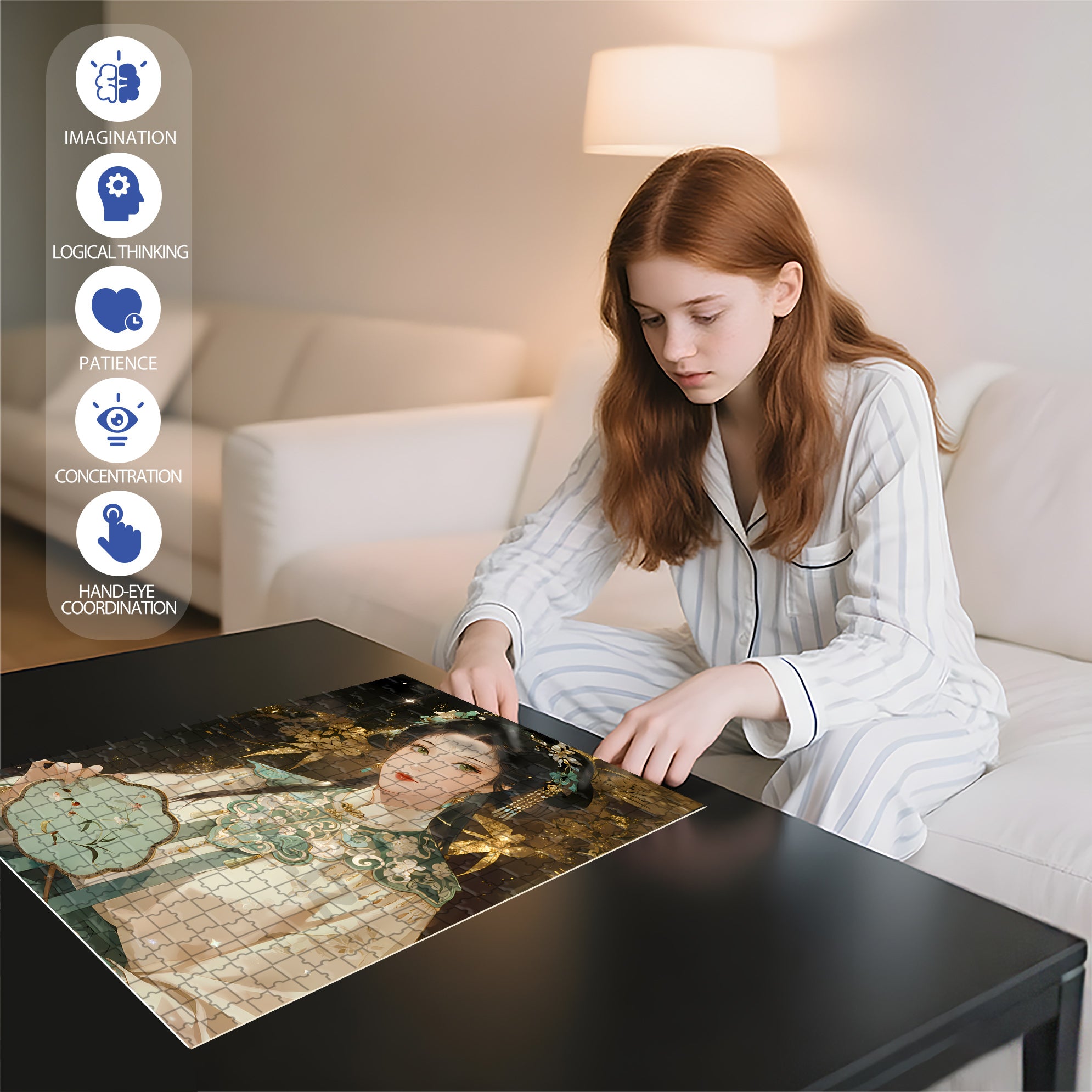 Ancient Beauties 500pcs/1000pcs Jigsaw Puzzle, Scratch-Resistant, Interactive Family Game & Brain-Boosting DIY Decor, Perfect for Halloween, Christmas & New Year Gifts, Family Puzzle Game