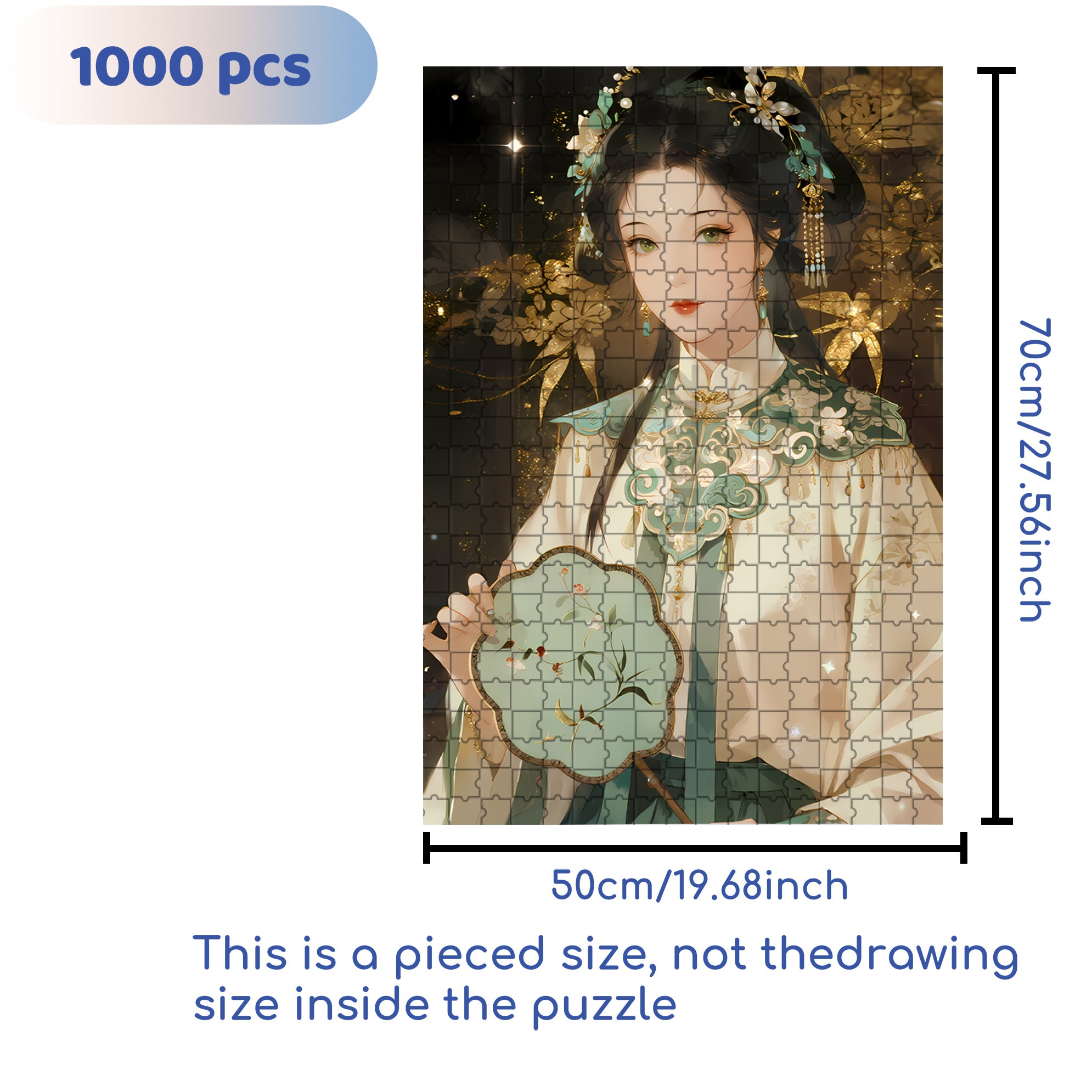 Ancient Beauties 500pcs/1000pcs Jigsaw Puzzle, Scratch-Resistant, Interactive Family Game & Brain-Boosting DIY Decor, Perfect for Halloween, Christmas & New Year Gifts, Family Puzzle Game