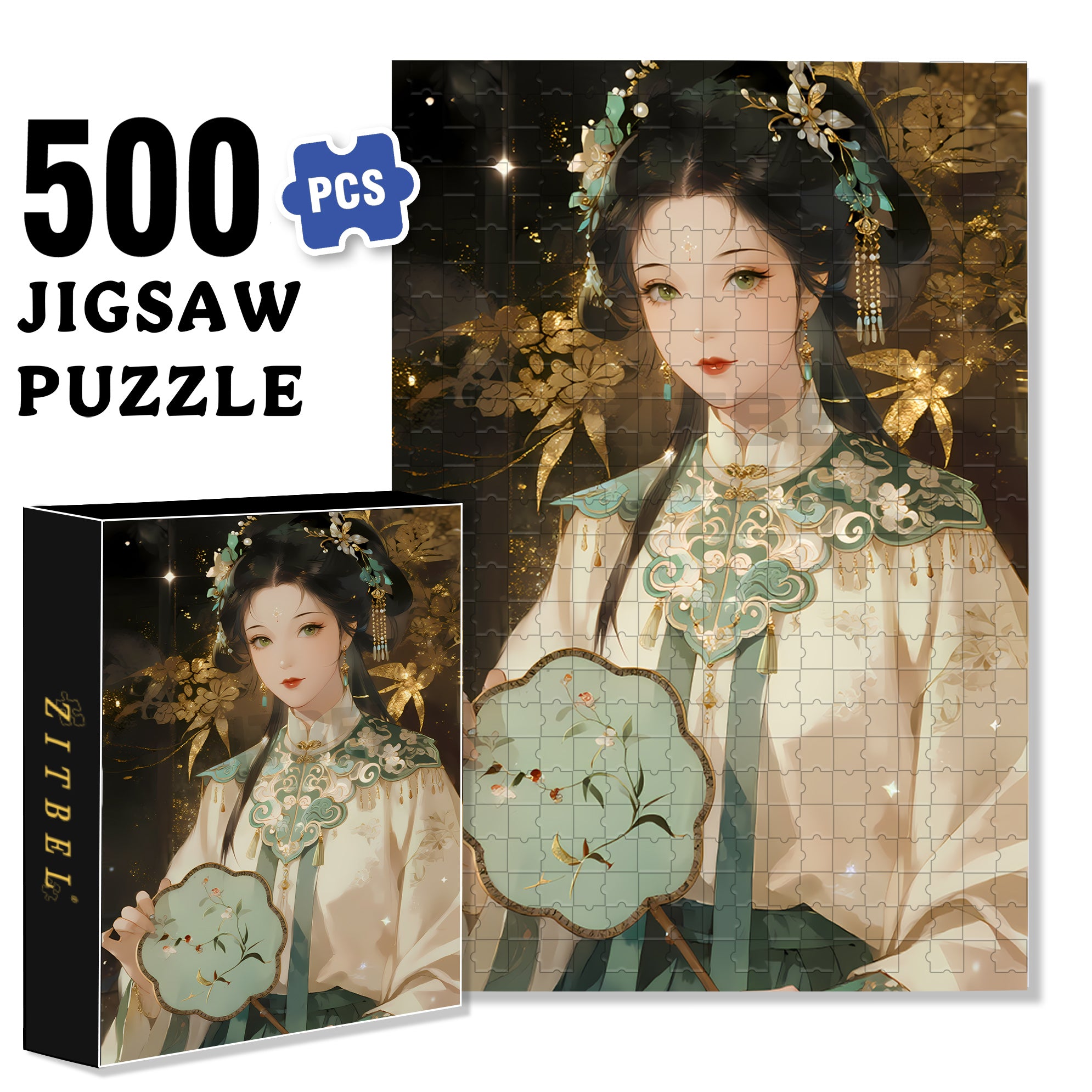 Ancient Beauties 500pcs/1000pcs Jigsaw Puzzle, Scratch-Resistant, Interactive Family Game & Brain-Boosting DIY Decor, Perfect for Halloween, Christmas & New Year Gifts, Family Puzzle Game