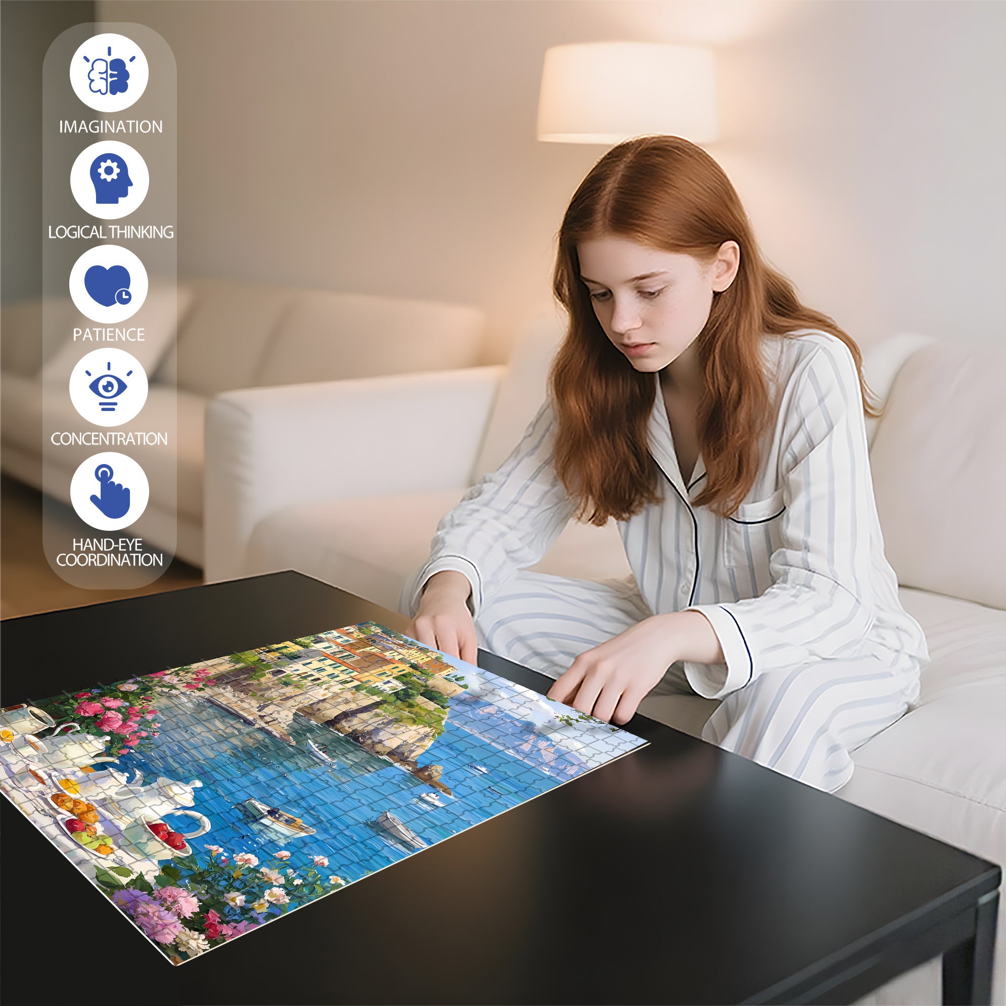 Breakfast 500pcs/1000pcs Jigsaw Puzzle, Scratch-Resistant, Interactive Family Game & Brain-Boosting DIY Decor, Perfect for Halloween, Christmas & New Year Gifts, Family Puzzle Game