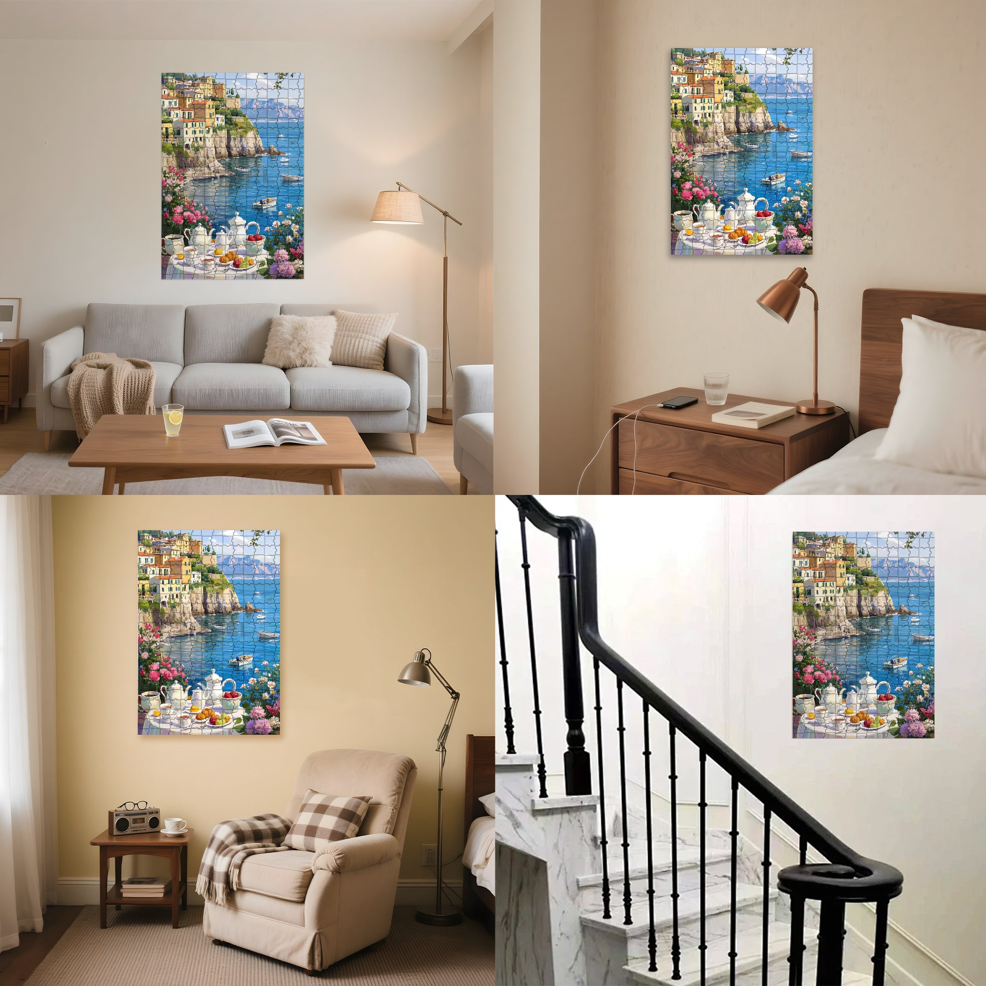 Breakfast 500pcs/1000pcs Jigsaw Puzzle, Scratch-Resistant, Interactive Family Game & Brain-Boosting DIY Decor, Perfect for Halloween, Christmas & New Year Gifts, Family Puzzle Game