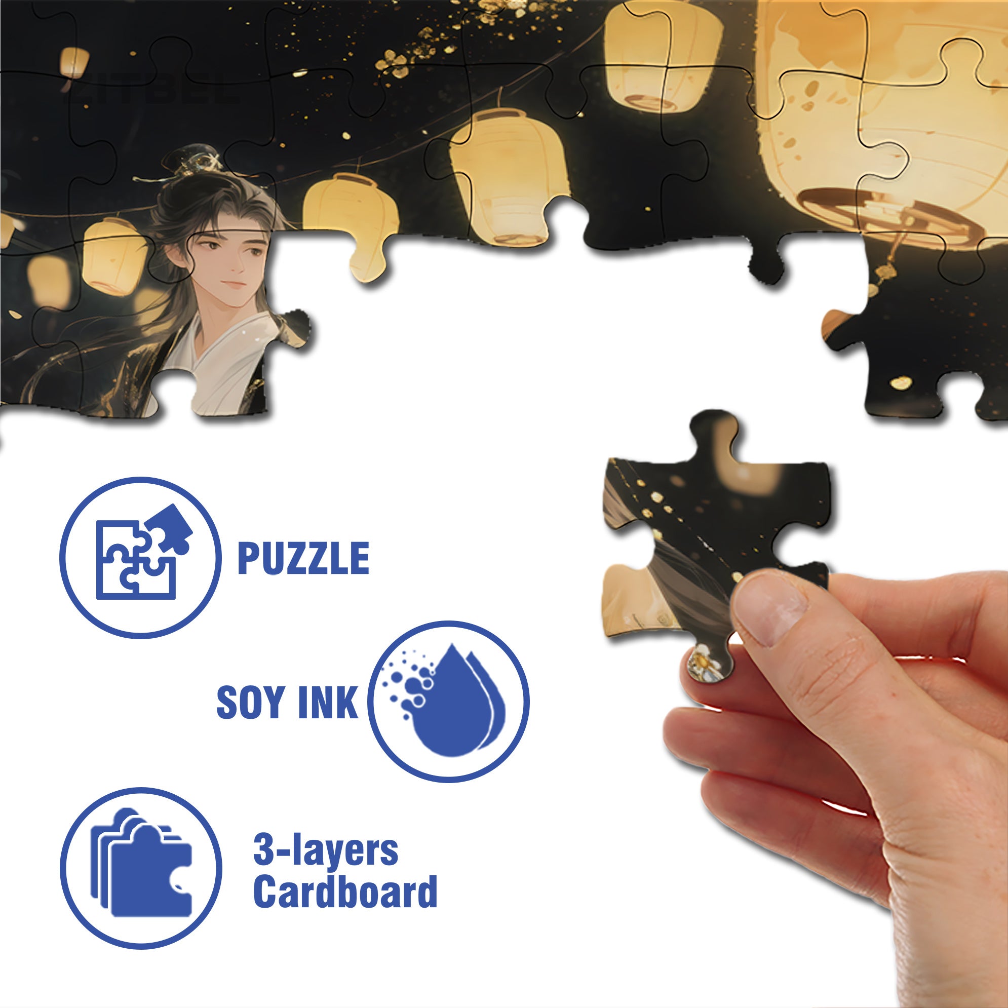 Chinese Valentine's Day 500pcs/1000pcs Jigsaw Puzzle, Scratch-Resistant, Interactive Family Game & Brain-Boosting DIY Decor, Perfect for Halloween, Christmas & New Year Gifts, Family Puzzle Game