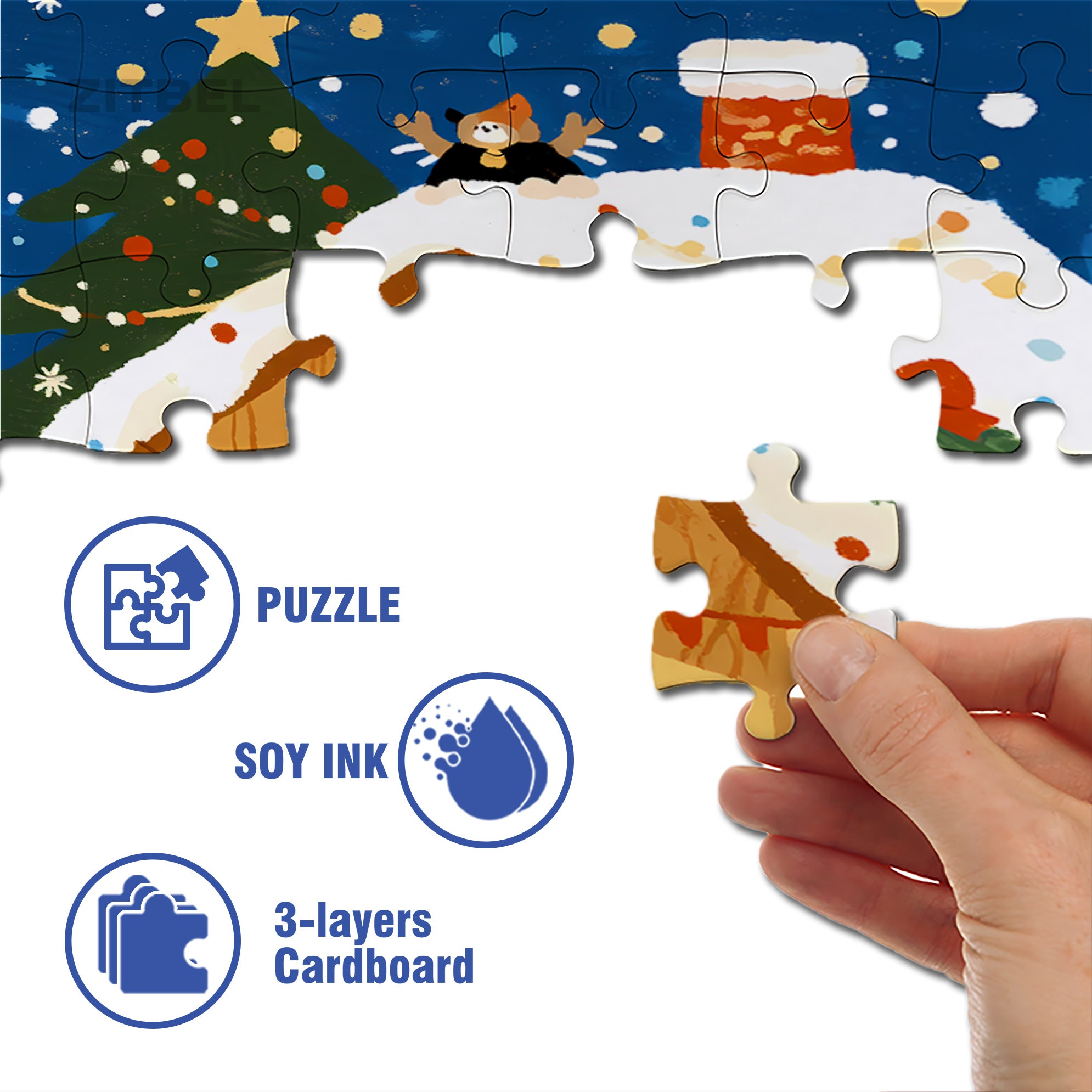 Christmas Cabin 500pcs/1000pcs Jigsaw Puzzle, Scratch-Resistant, Interactive Family Game & Brain-Boosting DIY Decor, Perfect for Halloween, Christmas & New Year Gifts, Family Puzzle Game