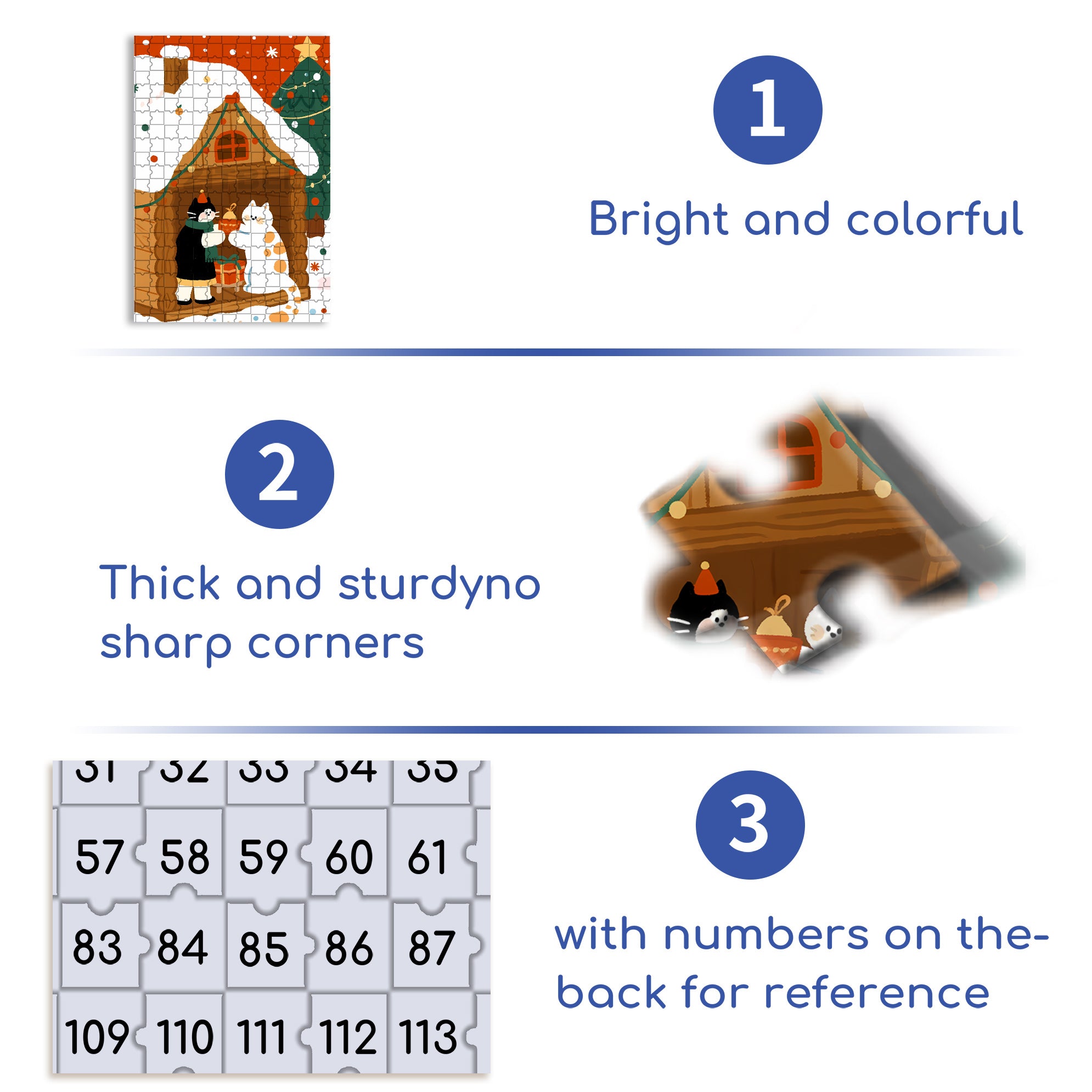 Christmas Cabin3 500pcs/1000pcs Jigsaw Puzzle, Scratch-Resistant, Interactive Family Game & Brain-Boosting DIY Decor, Perfect for Halloween, Christmas & New Year Gifts, Family Puzzle Game