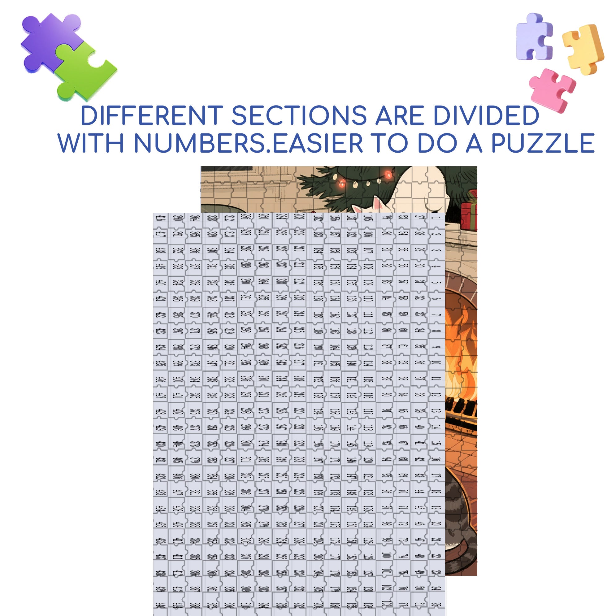 Christmas Fireplace 500pcs/1000pcs Jigsaw Puzzle, Scratch-Resistant, Interactive Family Game & Brain-Boosting DIY Decor, Perfect for Halloween, Christmas & New Year Gifts, Family Puzzle Game