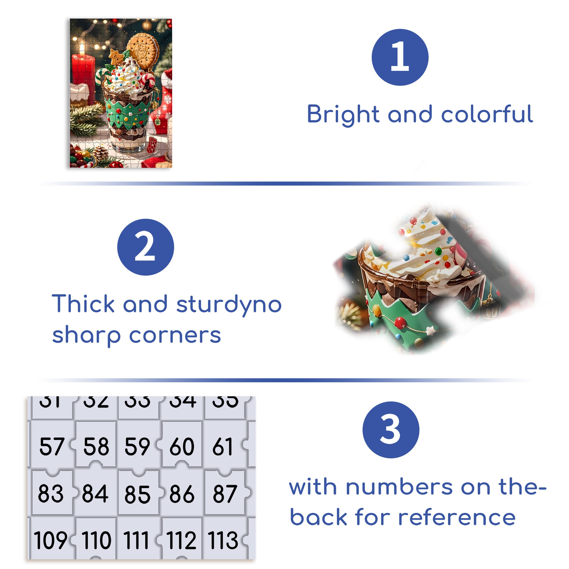 Christmas Parfait 500pcs/1000pcs Jigsaw Puzzle, Scratch-Resistant, Interactive Family Game & Brain-Boosting DIY Decor, Perfect for Halloween, Christmas & New Year Gifts, Family Puzzle Game