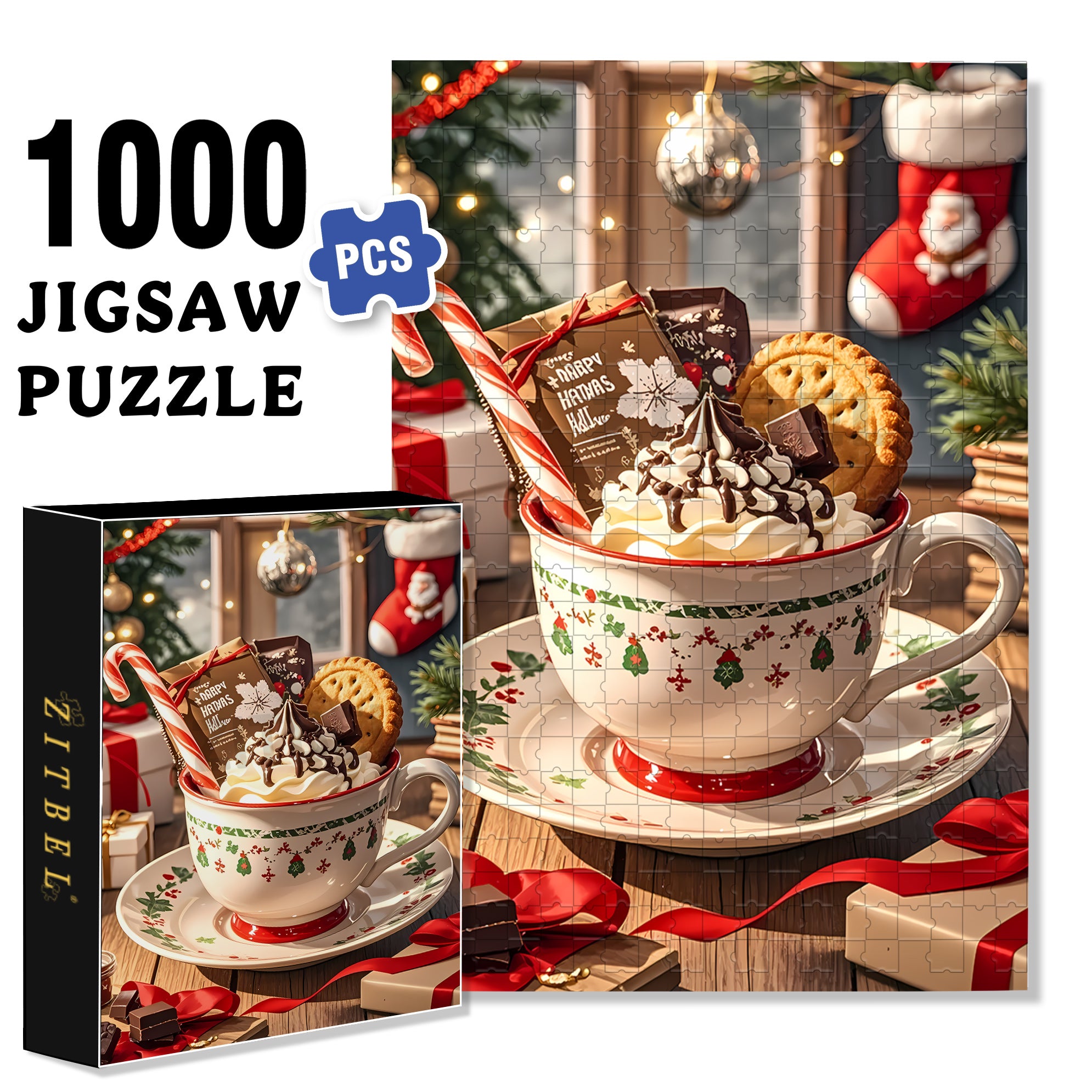 Christmas Parfait2 500pcs/1000pcs Jigsaw Puzzle, Scratch-Resistant, Interactive Family Game & Brain-Boosting DIY Decor, Perfect for Halloween, Christmas & New Year Gifts, Family Puzzle Game