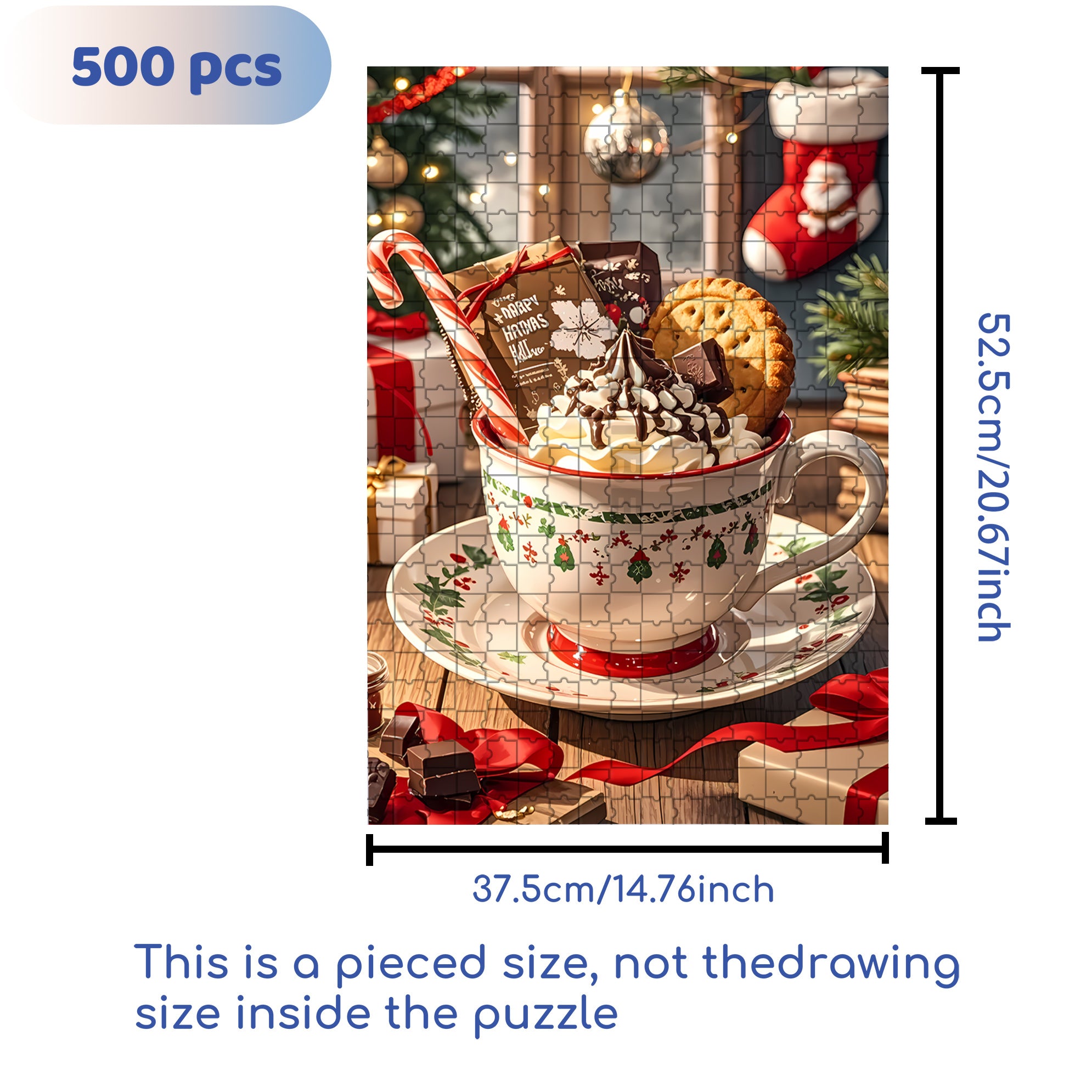Christmas Parfait2 500pcs/1000pcs Jigsaw Puzzle, Scratch-Resistant, Interactive Family Game & Brain-Boosting DIY Decor, Perfect for Halloween, Christmas & New Year Gifts, Family Puzzle Game