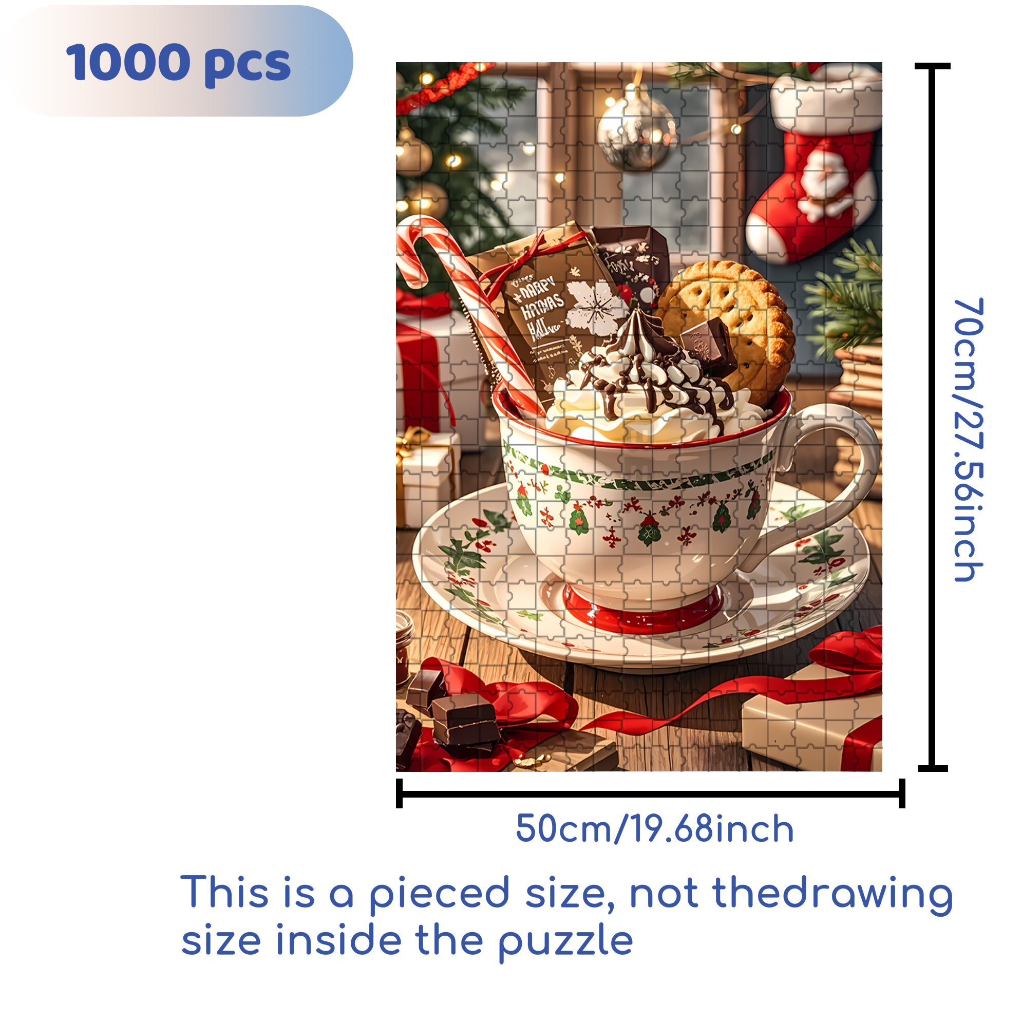 Christmas Parfait2 500pcs/1000pcs Jigsaw Puzzle, Scratch-Resistant, Interactive Family Game & Brain-Boosting DIY Decor, Perfect for Halloween, Christmas & New Year Gifts, Family Puzzle Game