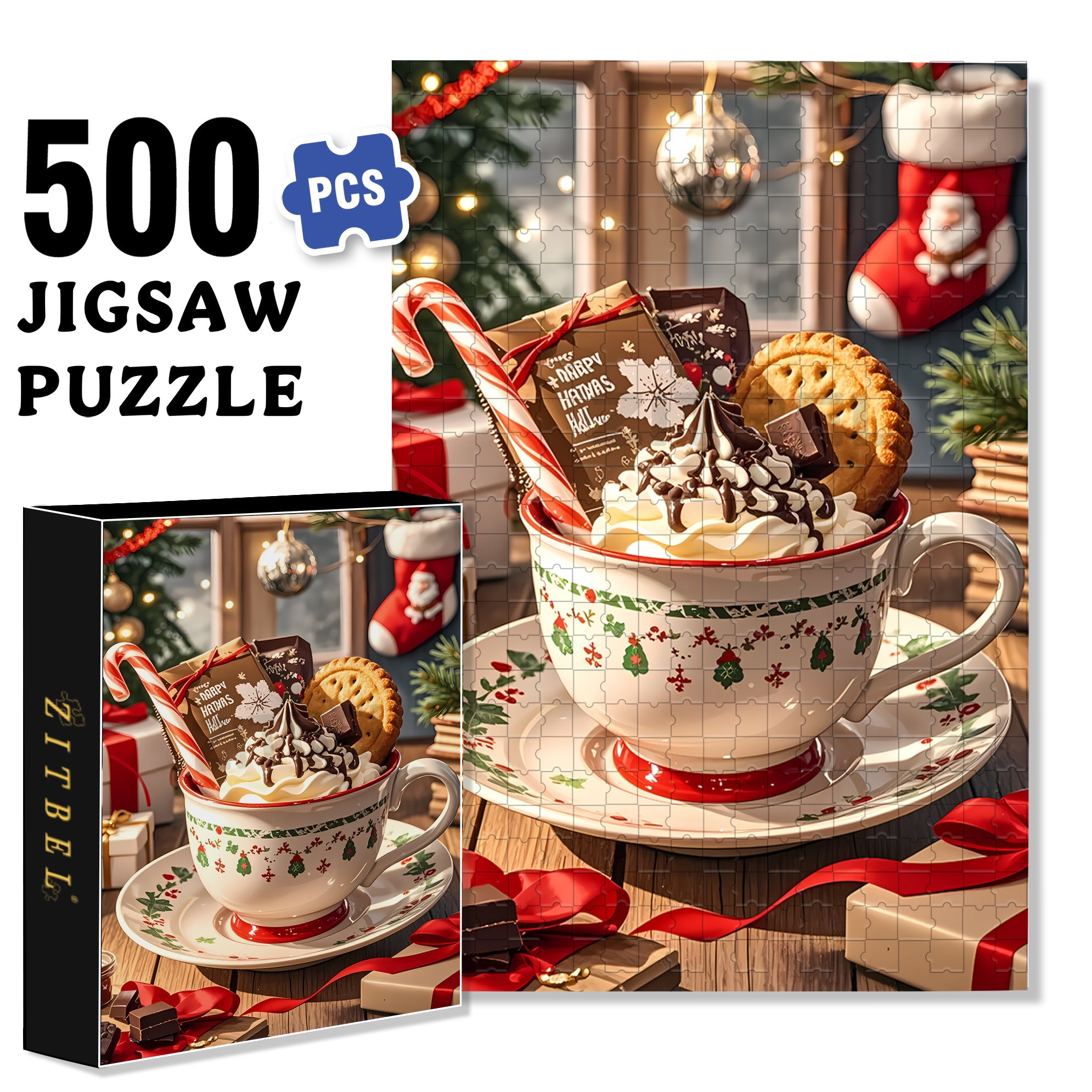 Christmas Parfait2 500pcs/1000pcs Jigsaw Puzzle, Scratch-Resistant, Interactive Family Game & Brain-Boosting DIY Decor, Perfect for Halloween, Christmas & New Year Gifts, Family Puzzle Game