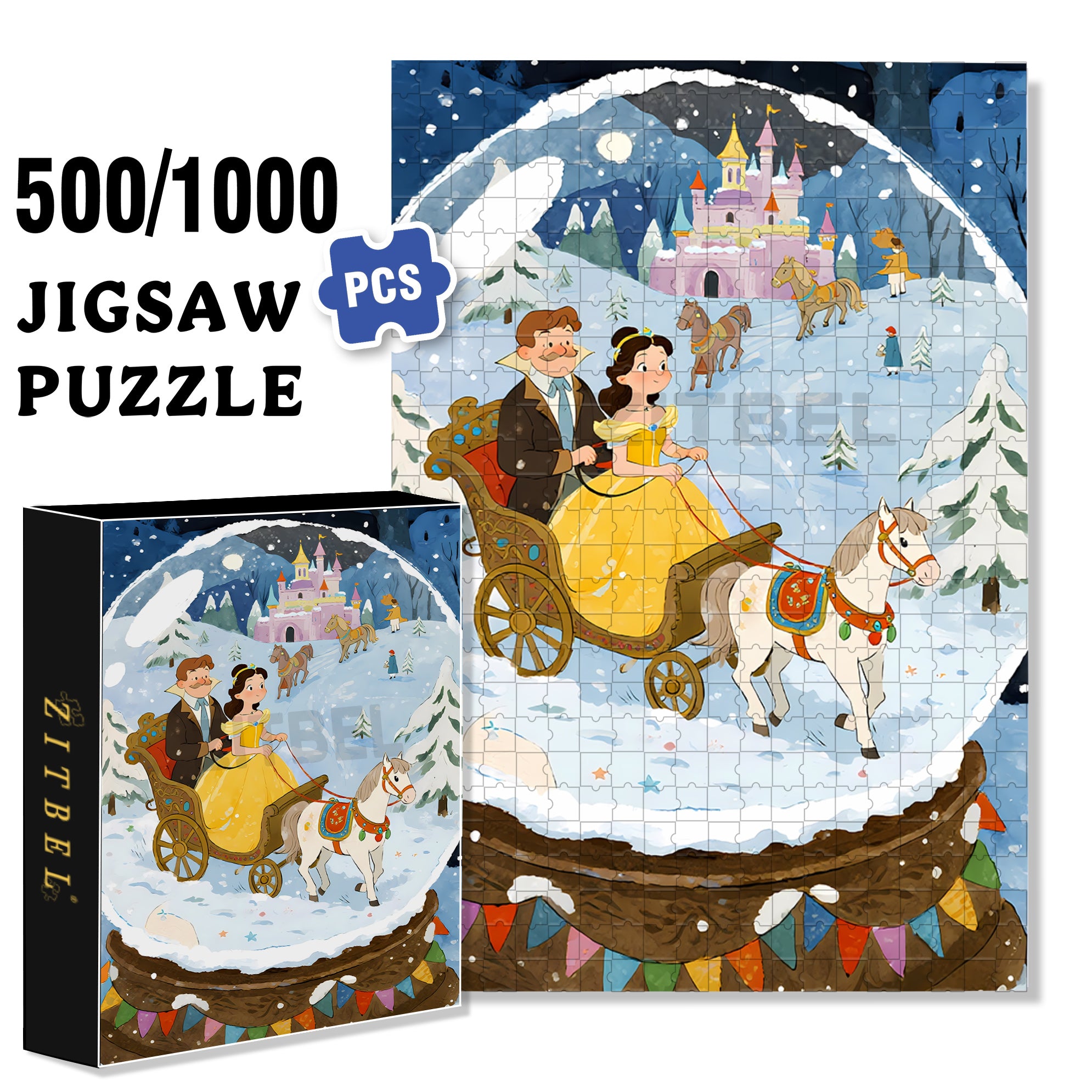 Crystal Ball 500pcs/1000pcs Jigsaw Puzzle, Scratch-Resistant, Interactive Family Game & Brain-Boosting DIY Decor, Perfect for Halloween, Christmas & New Year Gifts, Family Puzzle Game