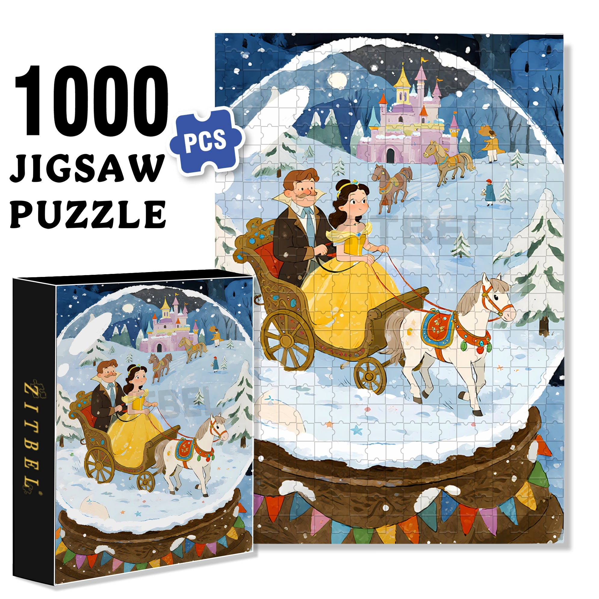 Crystal Ball 500pcs/1000pcs Jigsaw Puzzle, Scratch-Resistant, Interactive Family Game & Brain-Boosting DIY Decor, Perfect for Halloween, Christmas & New Year Gifts, Family Puzzle Game