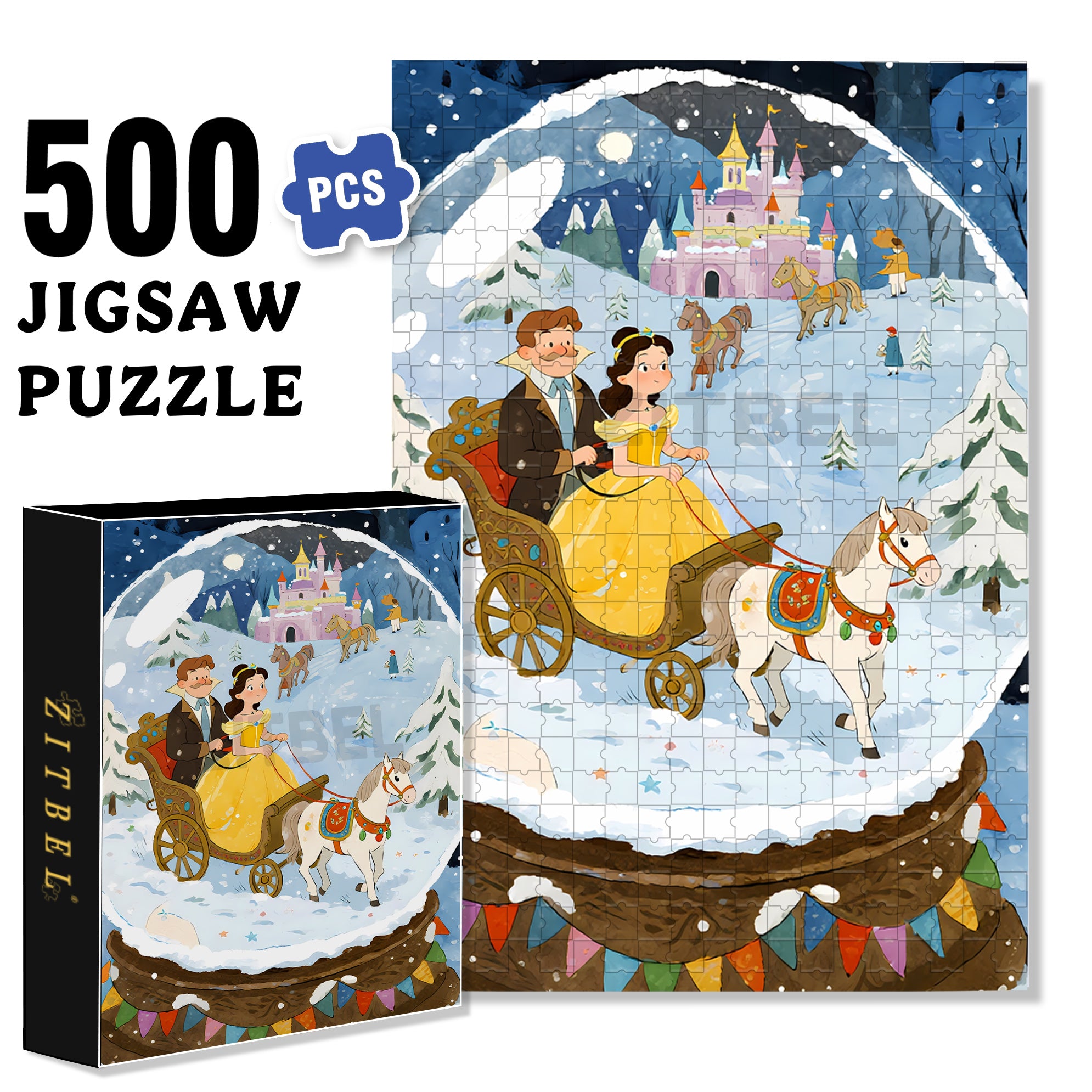 Crystal Ball 500pcs/1000pcs Jigsaw Puzzle, Scratch-Resistant, Interactive Family Game & Brain-Boosting DIY Decor, Perfect for Halloween, Christmas & New Year Gifts, Family Puzzle Game