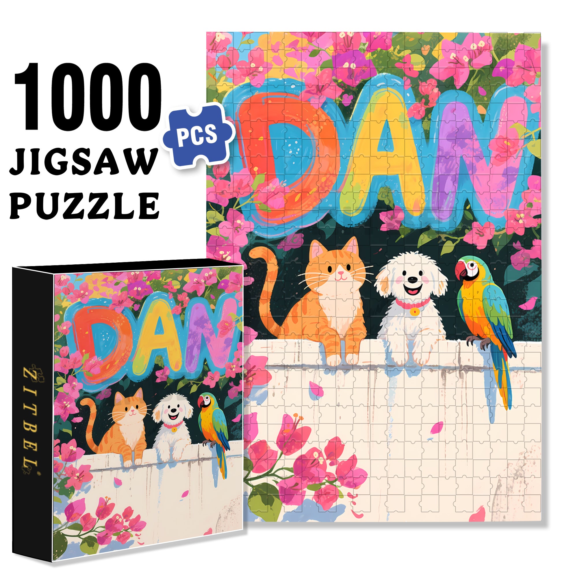 Dan 500pcs/1000pcs Jigsaw Puzzle, Scratch-Resistant, Interactive Family Game & Brain-Boosting DIY Decor, Perfect for Halloween, Christmas & New Year Gifts, Family Puzzle Game