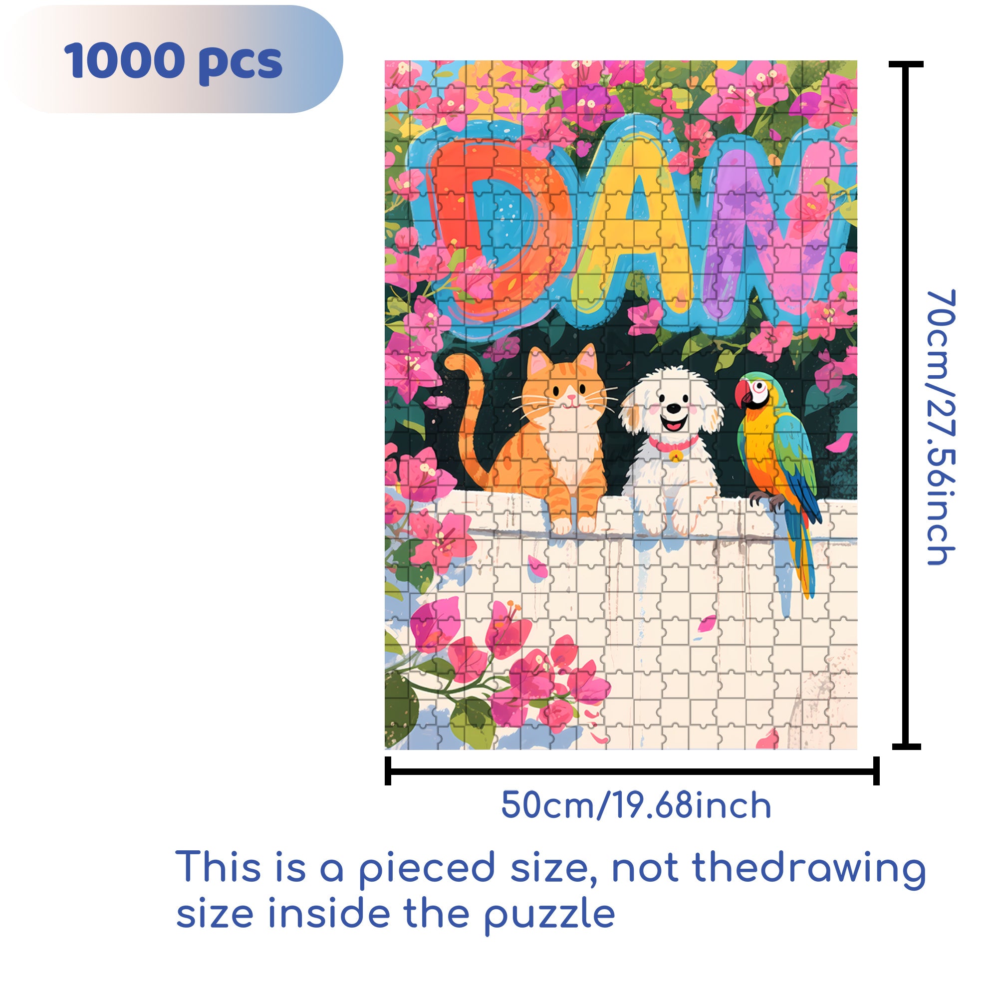 Dan 500pcs/1000pcs Jigsaw Puzzle, Scratch-Resistant, Interactive Family Game & Brain-Boosting DIY Decor, Perfect for Halloween, Christmas & New Year Gifts, Family Puzzle Game