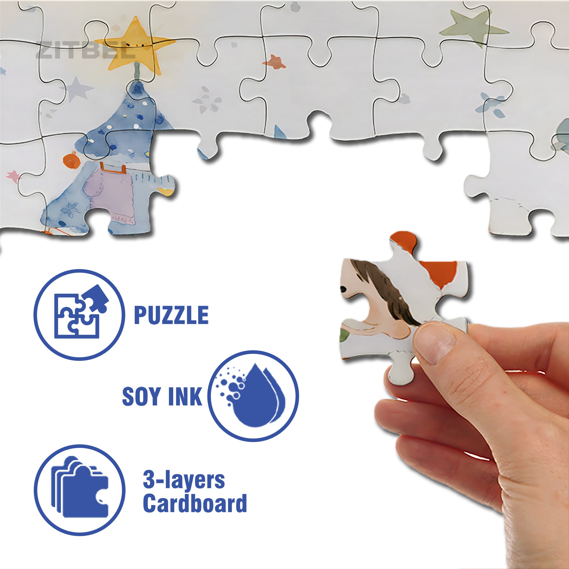 Decorate The Christmas Tree 500pcs/1000pcs Jigsaw Puzzle, Scratch-Resistant, Interactive Family Game & Brain-Boosting DIY Decor, Perfect for Halloween, Christmas & New Year Gifts, Family Puzzle Game