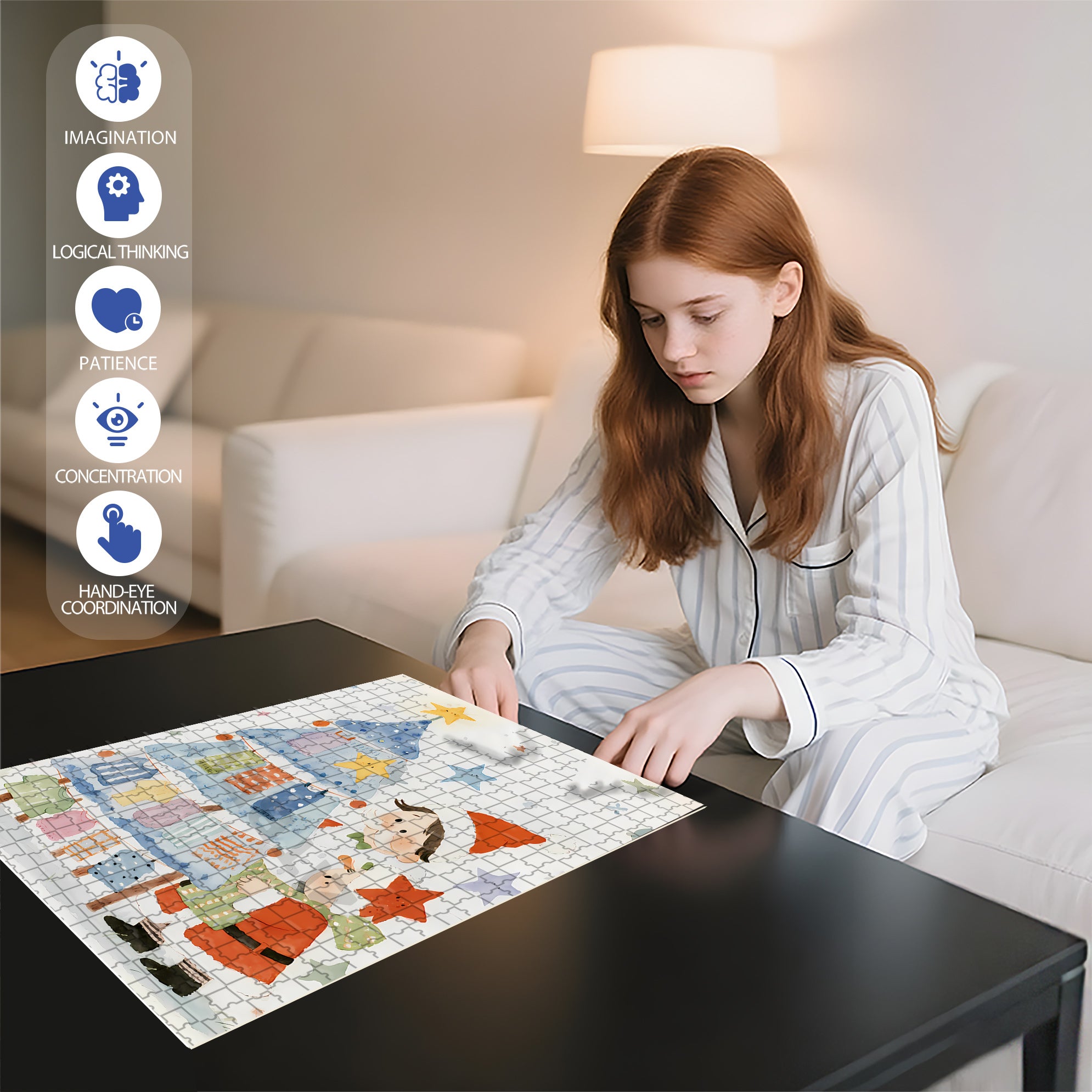 Decorate The Christmas Tree 500pcs/1000pcs Jigsaw Puzzle, Scratch-Resistant, Interactive Family Game & Brain-Boosting DIY Decor, Perfect for Halloween, Christmas & New Year Gifts, Family Puzzle Game