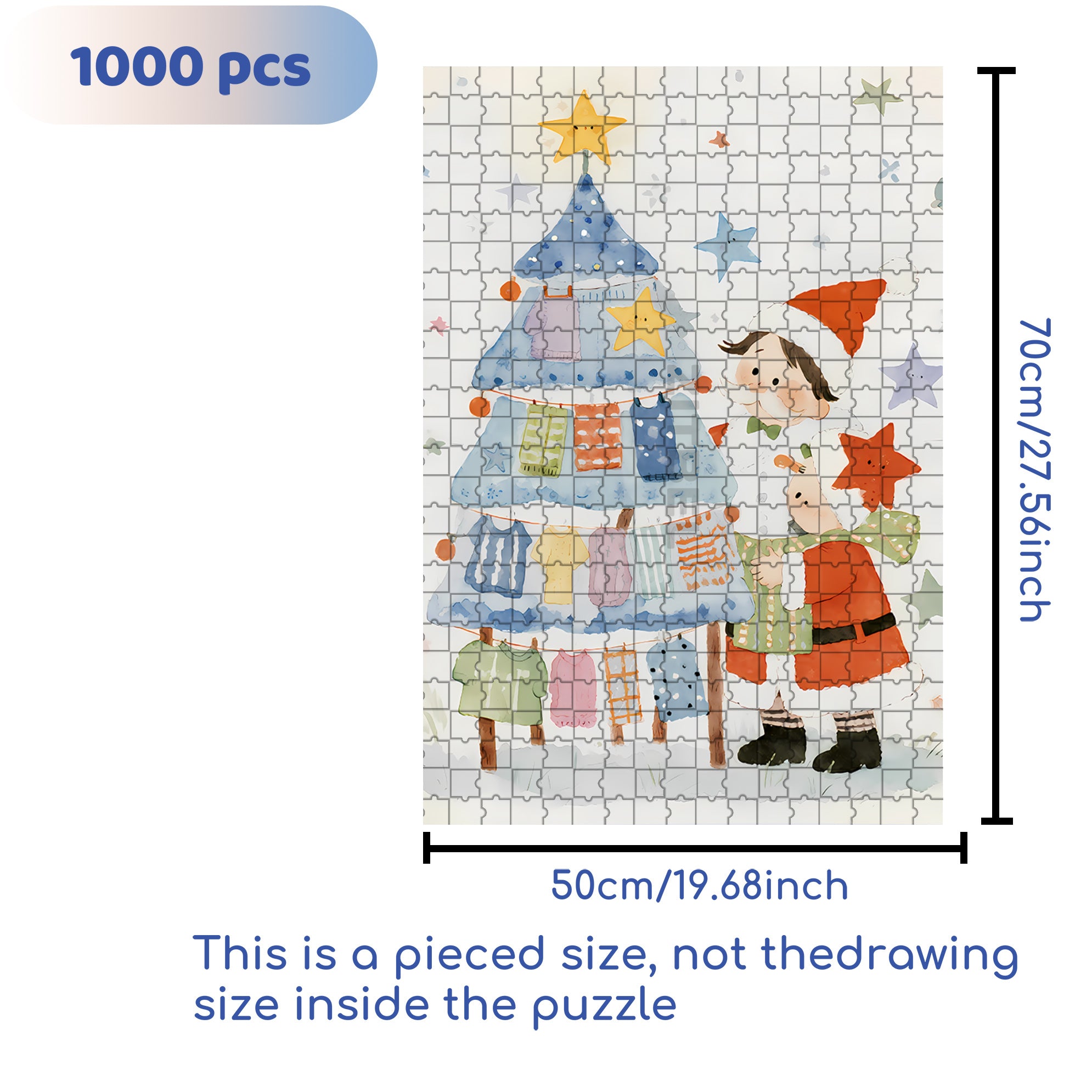 Decorate The Christmas Tree 500pcs/1000pcs Jigsaw Puzzle, Scratch-Resistant, Interactive Family Game & Brain-Boosting DIY Decor, Perfect for Halloween, Christmas & New Year Gifts, Family Puzzle Game