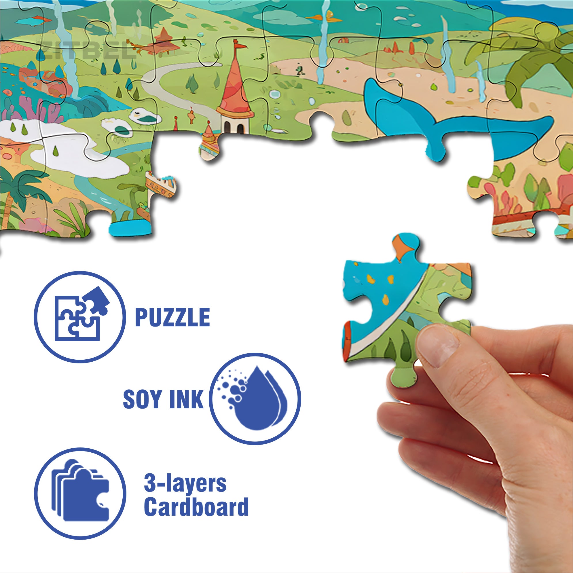 Dolphin City 500pcs/1000pcs Jigsaw Puzzle, Scratch-Resistant, Interactive Family Game & Brain-Boosting DIY Decor, Perfect for Halloween, Christmas & New Year Gifts, Family Puzzle Game