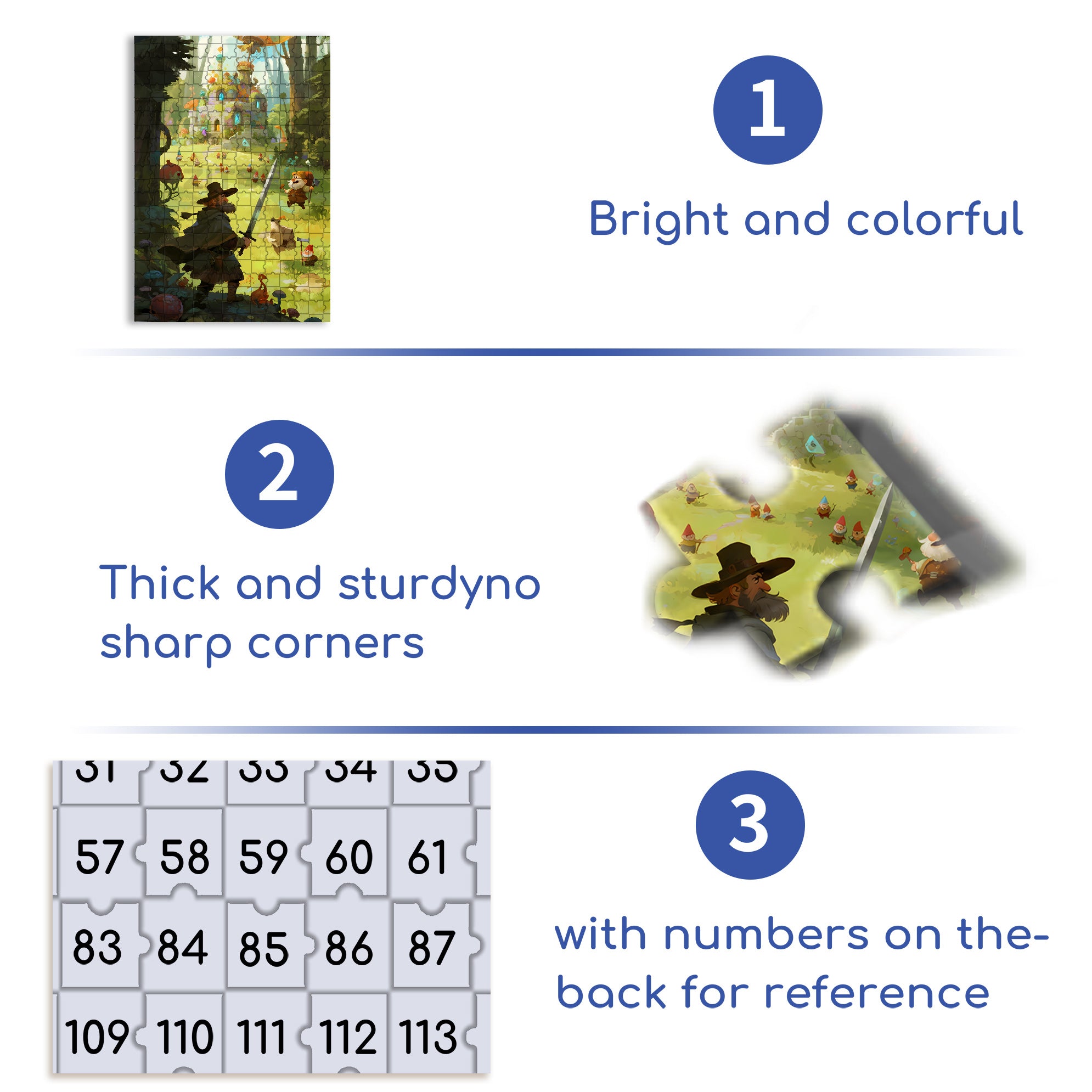 Dwarfs in the forest 500pcs/1000pcs Jigsaw Puzzle, Scratch-Resistant, Interactive Family Game & Brain-Boosting DIY Decor, Perfect for Halloween, Christmas & New Year Gifts, Family Puzzle Game