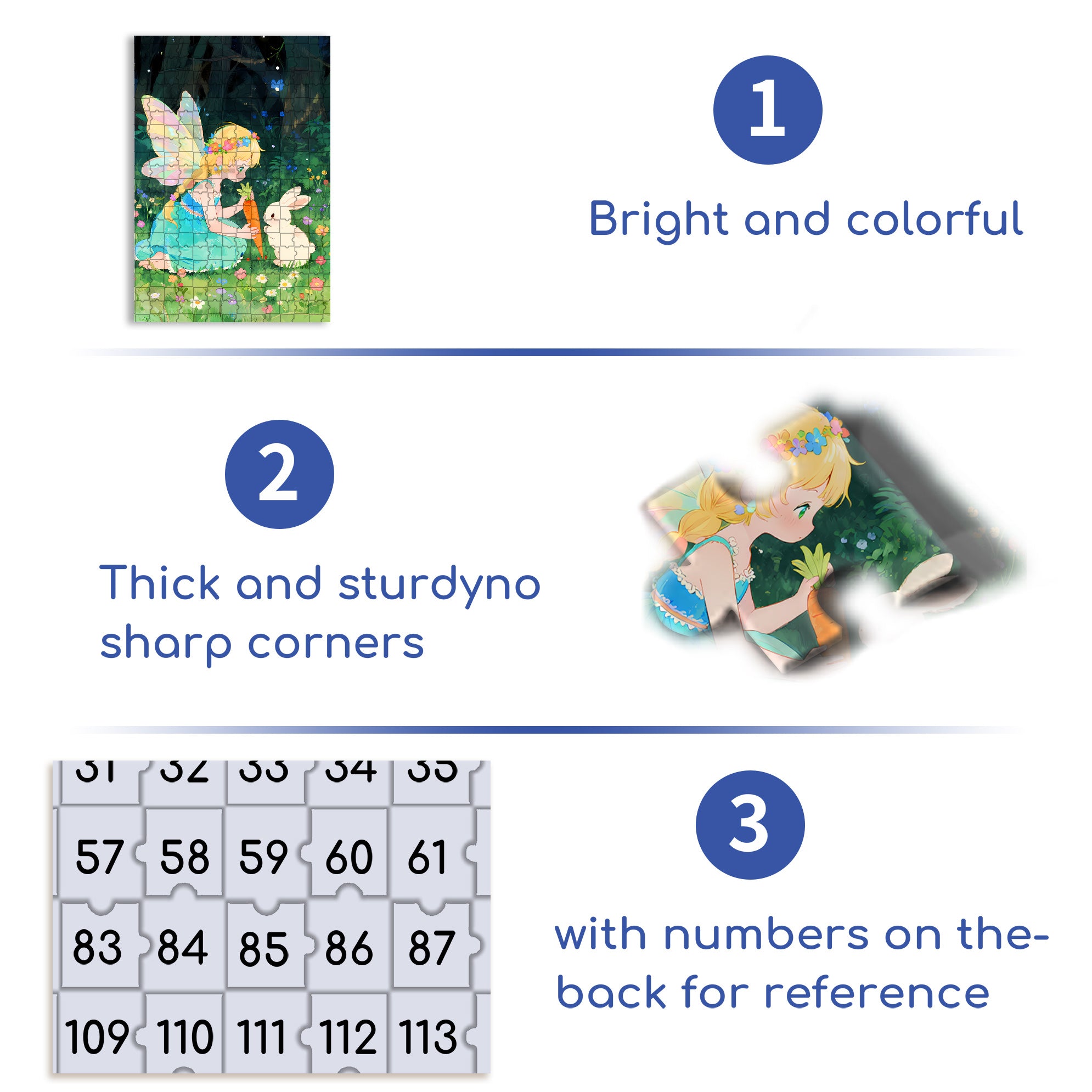 Fairy & Rabbit 500pcs/1000pcs Jigsaw Puzzle, Scratch-Resistant, Interactive Family Game & Brain-Boosting DIY Decor, Perfect for Halloween, Christmas & New Year Gifts, Family Puzzle Game