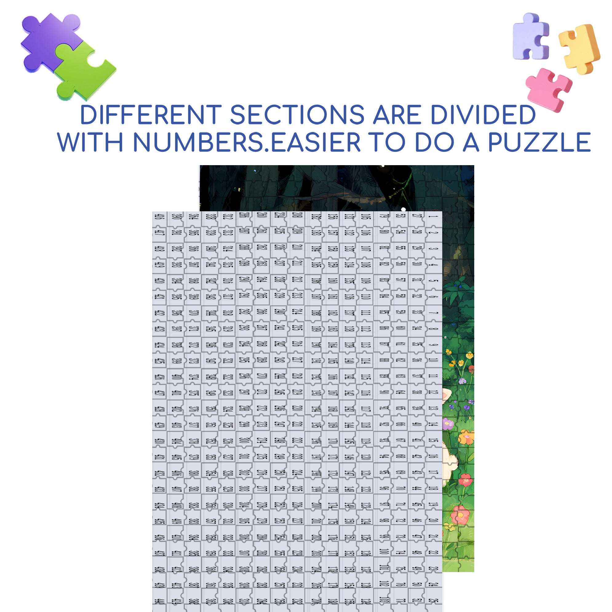Fairy & Rabbit 500pcs/1000pcs Jigsaw Puzzle, Scratch-Resistant, Interactive Family Game & Brain-Boosting DIY Decor, Perfect for Halloween, Christmas & New Year Gifts, Family Puzzle Game