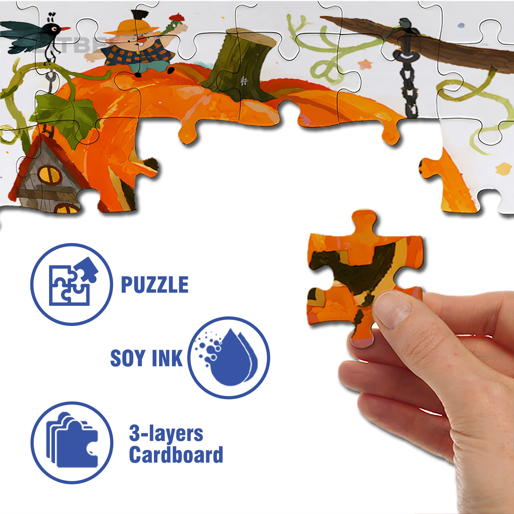 Fairy Tale Pumpkin House2 500pcs/1000pcs Jigsaw Puzzle, Scratch-Resistant, Interactive Family Game & Brain-Boosting DIY Decor, Perfect for Halloween, Christmas & New Year Gifts, Family Puzzle Game