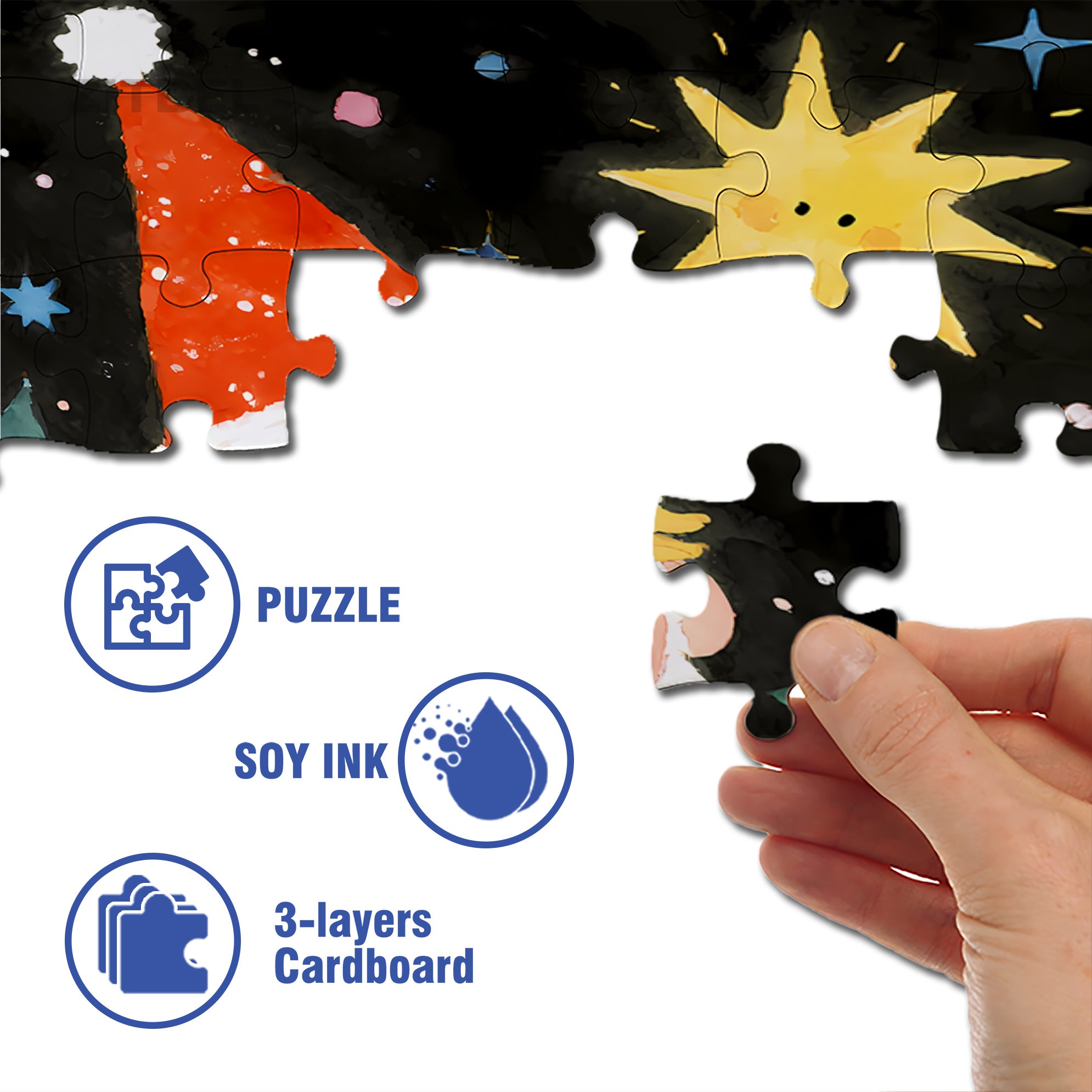 Funny Santa Claus 500pcs/1000pcs Jigsaw Puzzle, Scratch-Resistant, Interactive Family Game & Brain-Boosting DIY Decor, Perfect for Halloween, Christmas & New Year Gifts, Family Puzzle Game