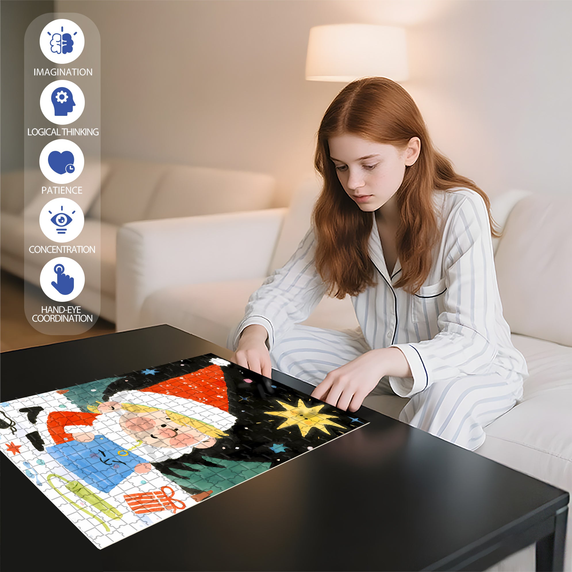 Funny Santa Claus 500pcs/1000pcs Jigsaw Puzzle, Scratch-Resistant, Interactive Family Game & Brain-Boosting DIY Decor, Perfect for Halloween, Christmas & New Year Gifts, Family Puzzle Game