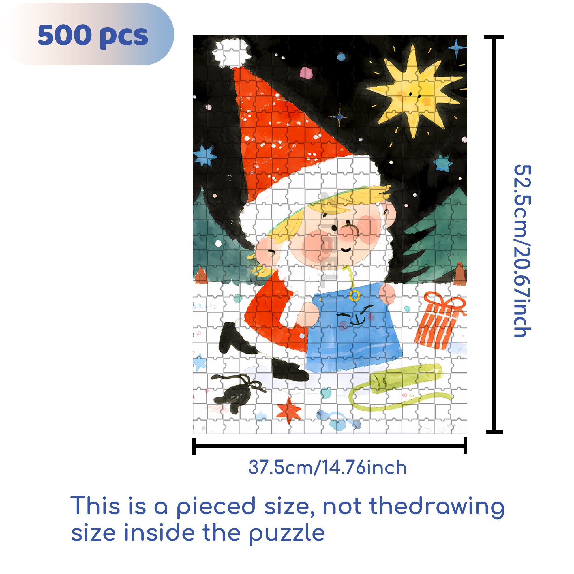 Funny Santa Claus 500pcs/1000pcs Jigsaw Puzzle, Scratch-Resistant, Interactive Family Game & Brain-Boosting DIY Decor, Perfect for Halloween, Christmas & New Year Gifts, Family Puzzle Game