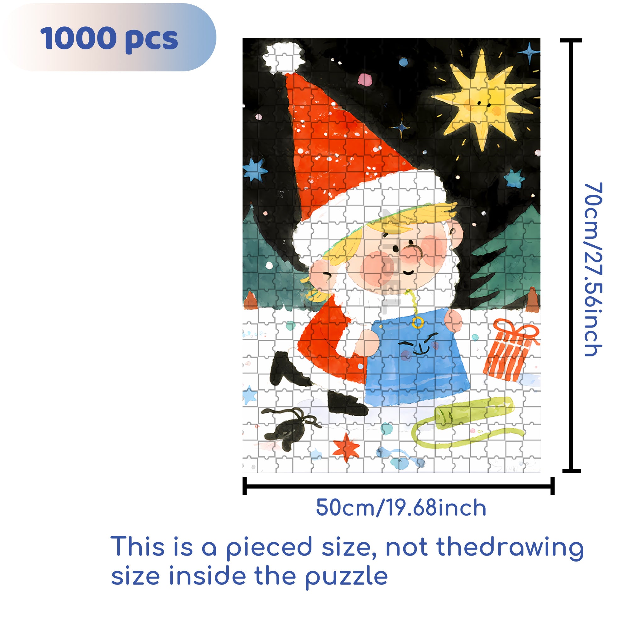 Funny Santa Claus 500pcs/1000pcs Jigsaw Puzzle, Scratch-Resistant, Interactive Family Game & Brain-Boosting DIY Decor, Perfect for Halloween, Christmas & New Year Gifts, Family Puzzle Game