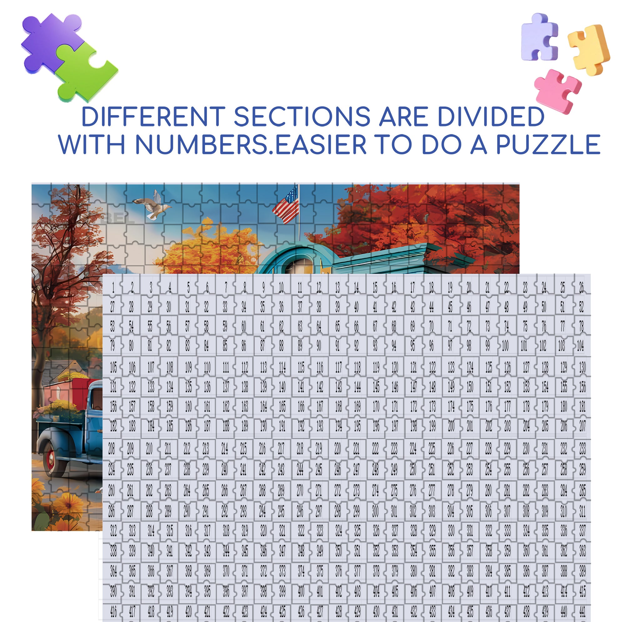 Garage 500pcs/1000pcs Jigsaw Puzzle, Scratch-Resistant, Interactive Family Game & Brain-Boosting DIY Decor, Perfect for Halloween, Christmas & New Year Gifts, Family Puzzle Game