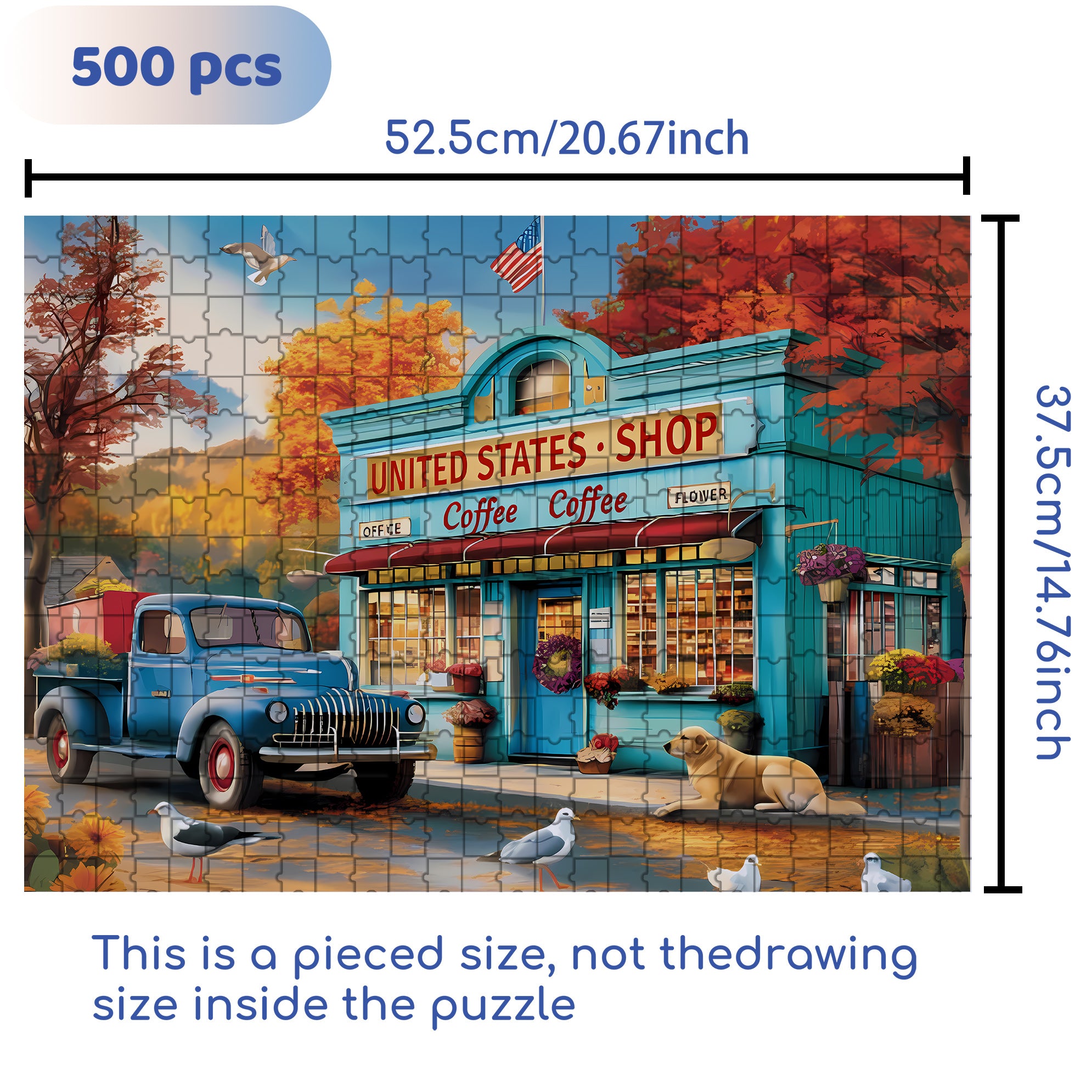 Garage 500pcs/1000pcs Jigsaw Puzzle, Scratch-Resistant, Interactive Family Game & Brain-Boosting DIY Decor, Perfect for Halloween, Christmas & New Year Gifts, Family Puzzle Game