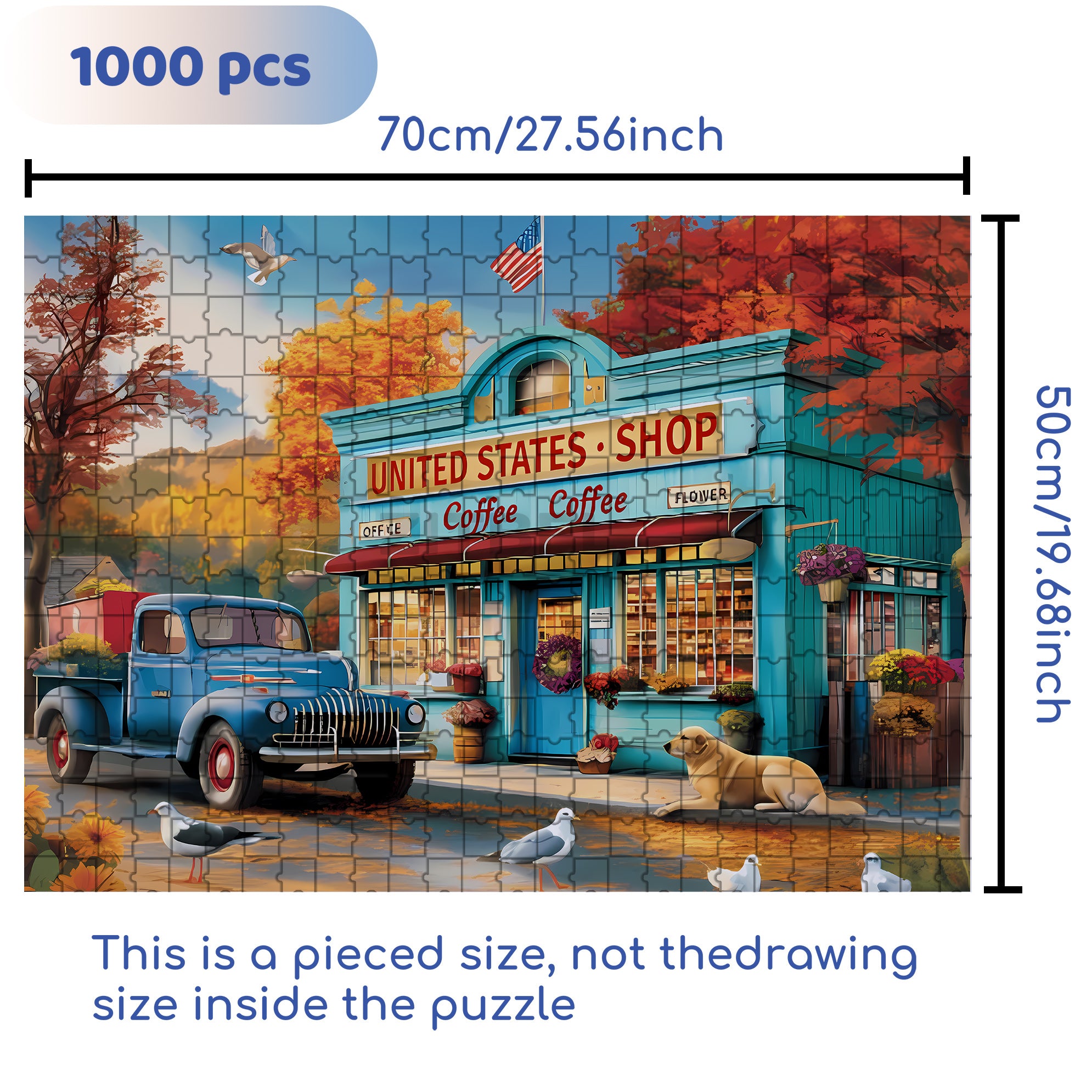 Garage 500pcs/1000pcs Jigsaw Puzzle, Scratch-Resistant, Interactive Family Game & Brain-Boosting DIY Decor, Perfect for Halloween, Christmas & New Year Gifts, Family Puzzle Game