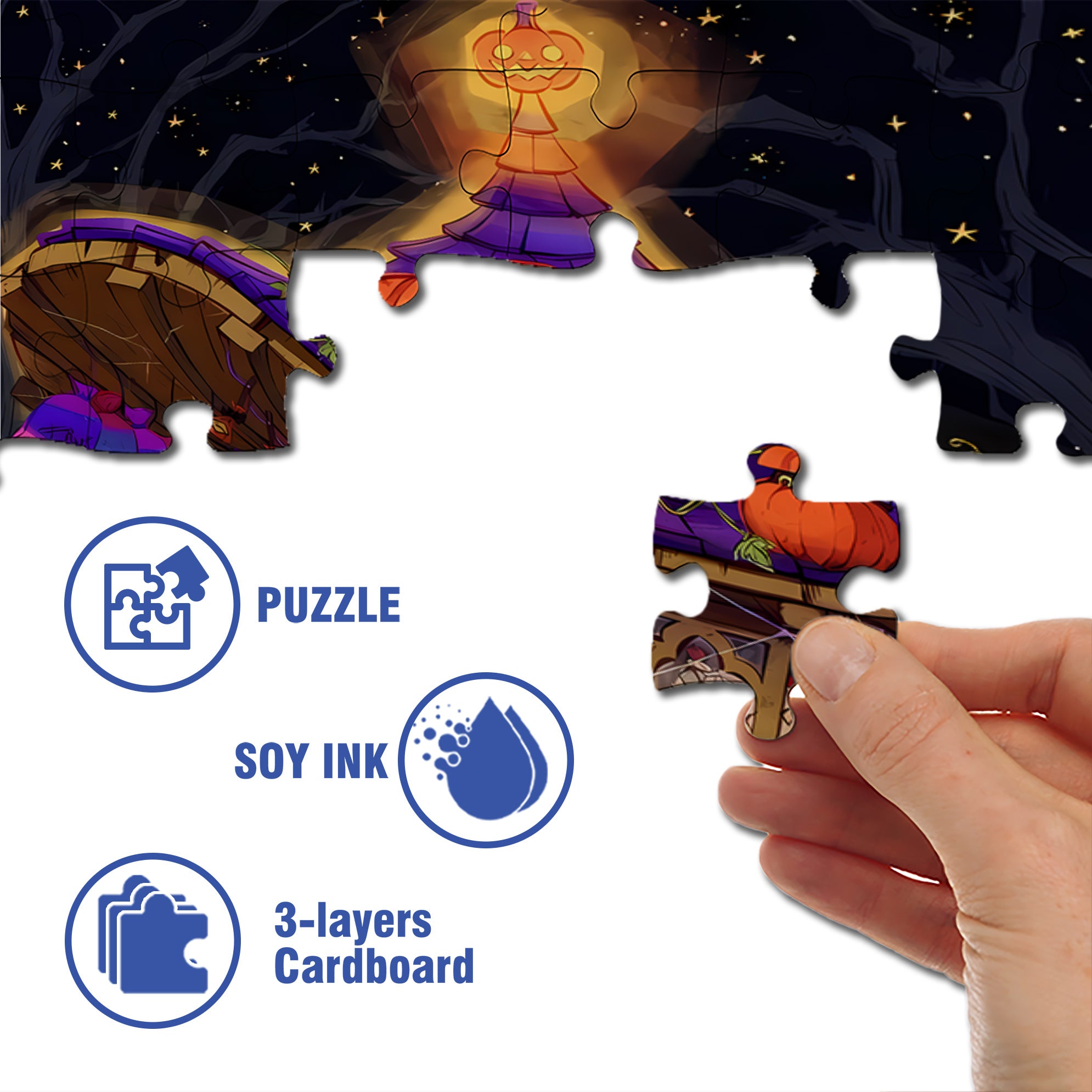 Ghosts Are On The Loose 500pcs/1000pcs Jigsaw Puzzle, Scratch-Resistant, Interactive Family Game & Brain-Boosting DIY Decor, Perfect for Halloween, Christmas & New Year Gifts, Family Puzzle Game