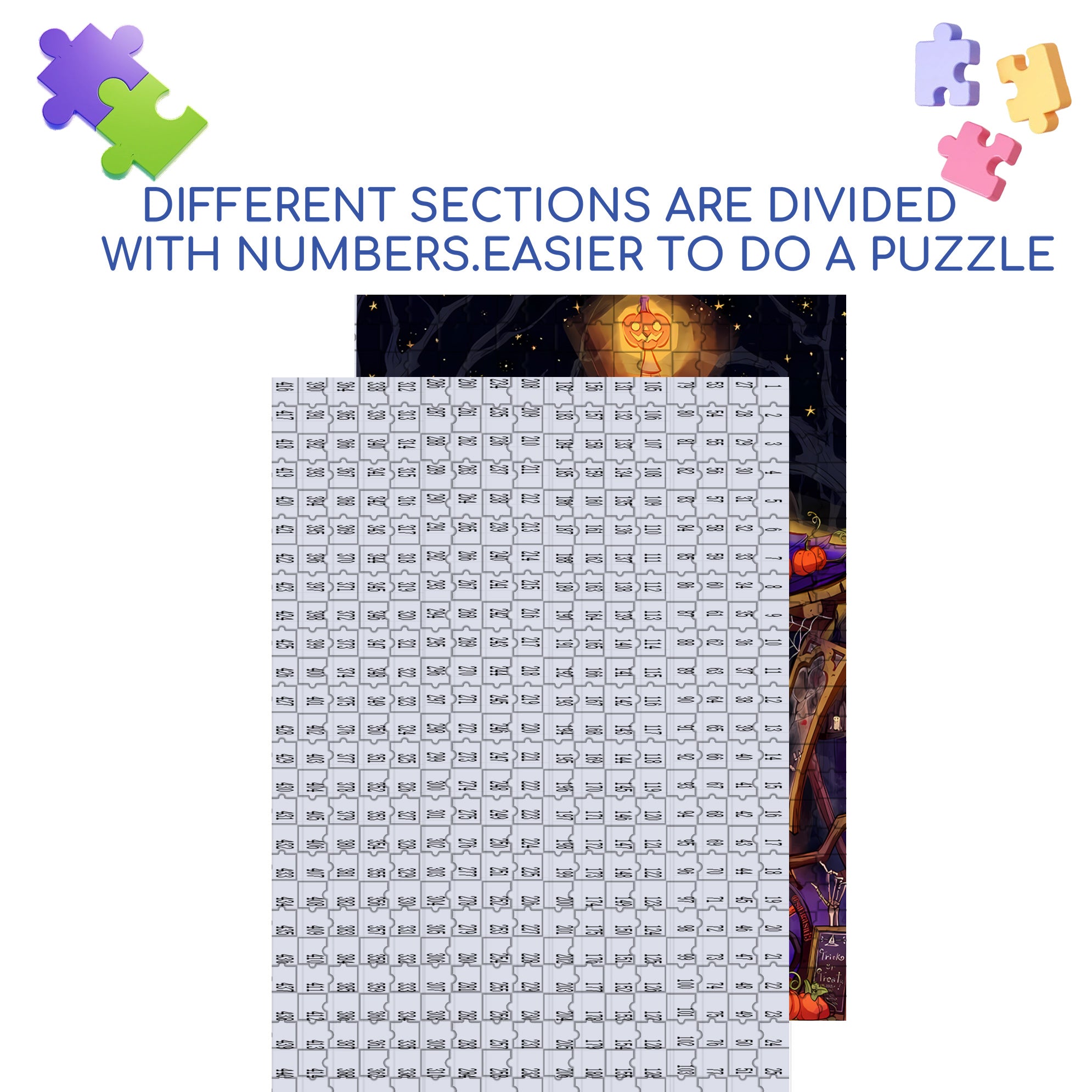 Ghosts Are On The Loose 500pcs/1000pcs Jigsaw Puzzle, Scratch-Resistant, Interactive Family Game & Brain-Boosting DIY Decor, Perfect for Halloween, Christmas & New Year Gifts, Family Puzzle Game