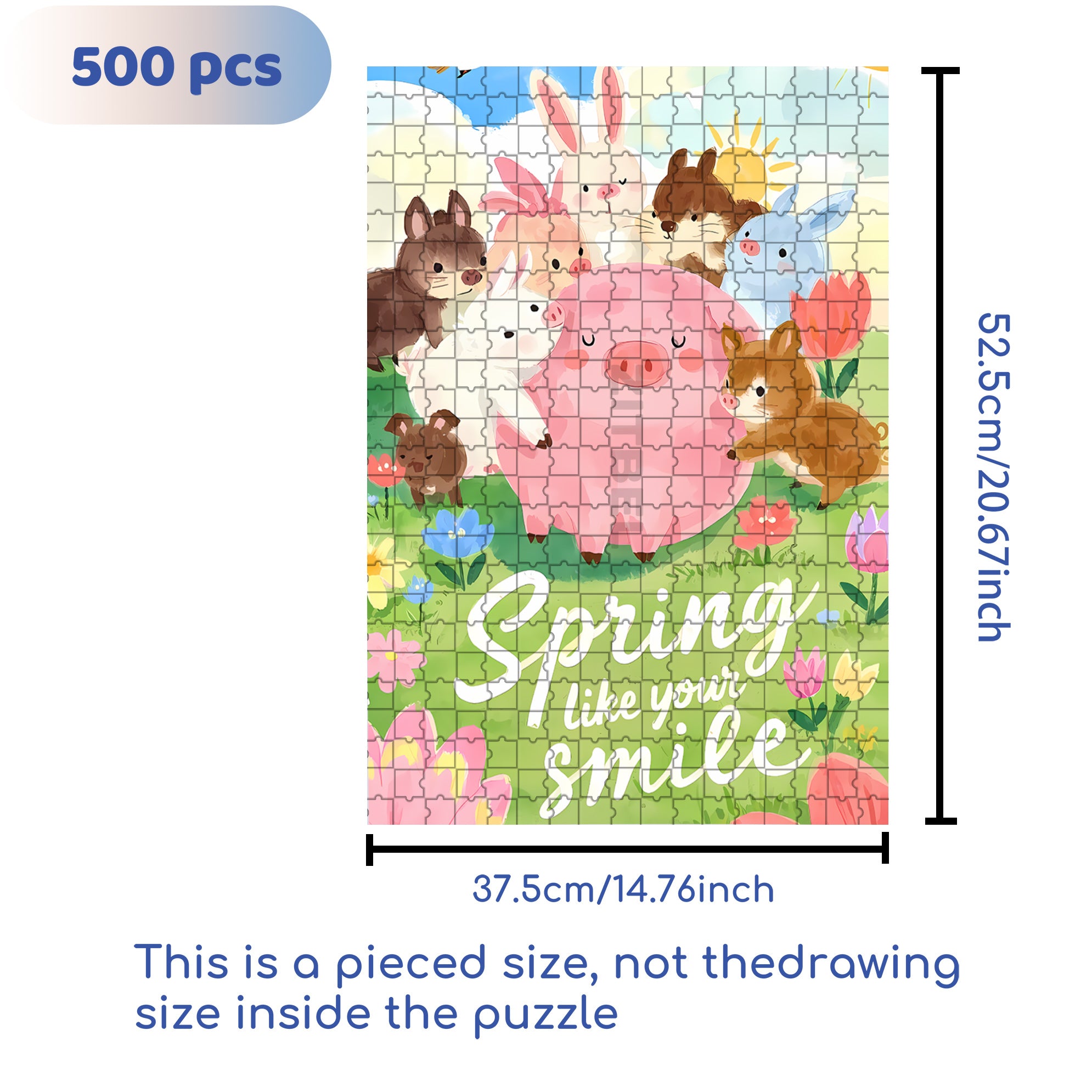 Happy Farm 500pcs/1000pcs Jigsaw Puzzle, Scratch-Resistant, Interactive Family Game & Brain-Boosting DIY Decor, Perfect for Halloween, Christmas & New Year Gifts, Family Puzzle Game