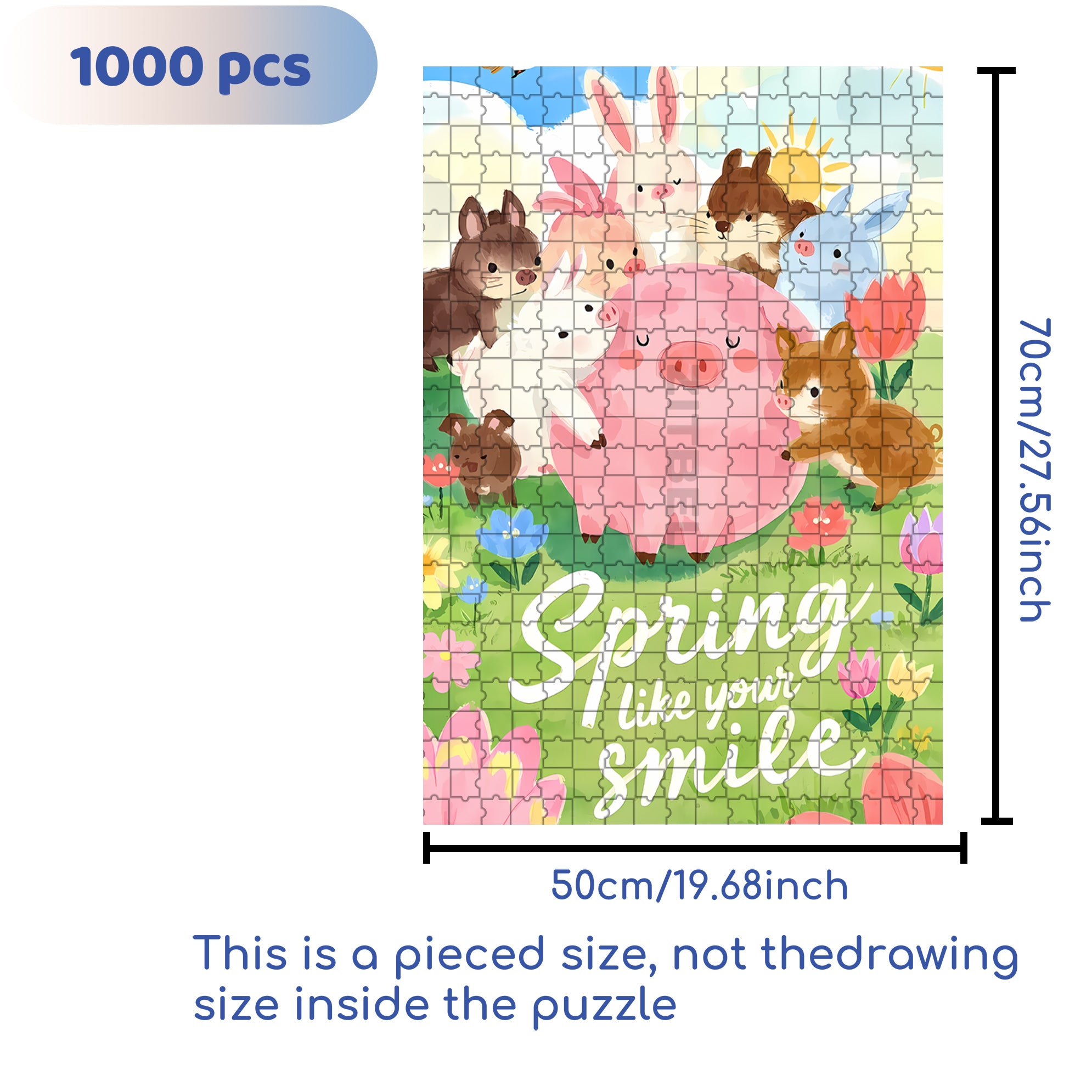 Happy Farm 500pcs/1000pcs Jigsaw Puzzle, Scratch-Resistant, Interactive Family Game & Brain-Boosting DIY Decor, Perfect for Halloween, Christmas & New Year Gifts, Family Puzzle Game
