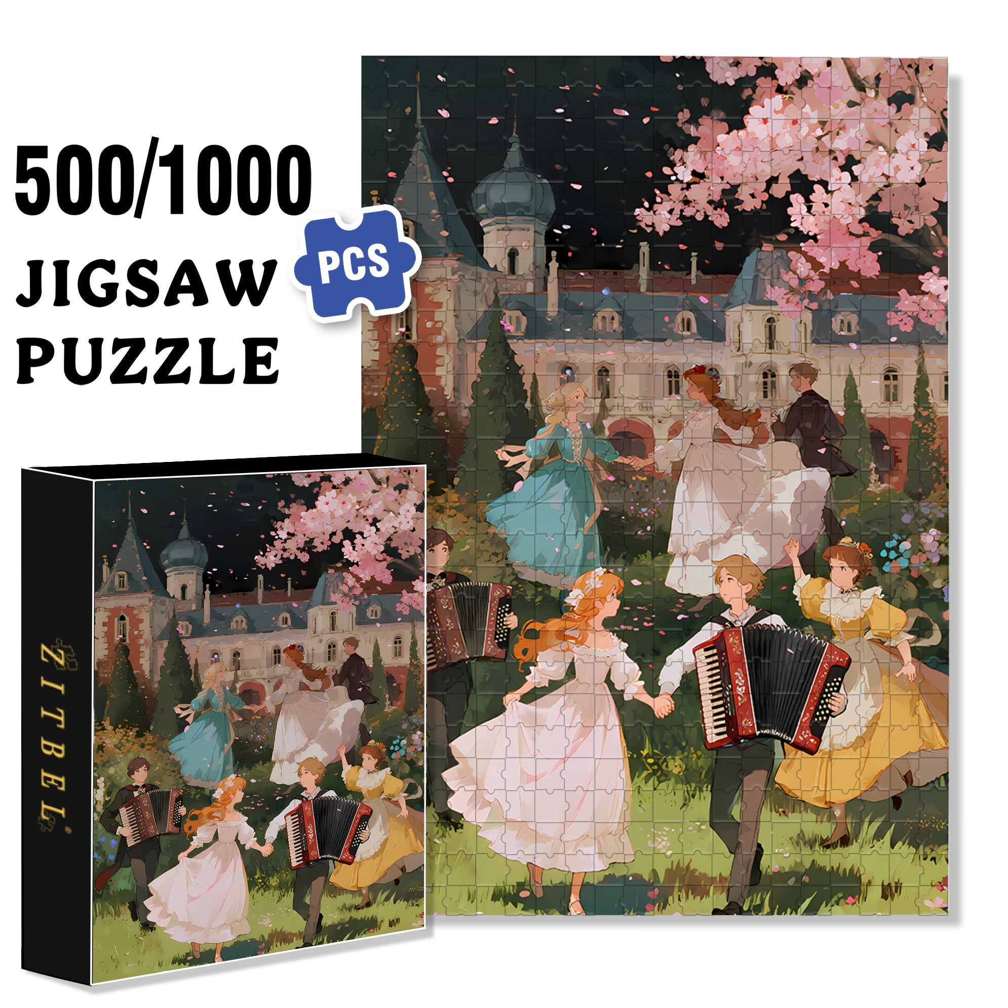 Happy Planet 500pcs/1000pcs Jigsaw Puzzle, Scratch-Resistant, Interactive Family Game & Brain-Boosting DIY Decor, Perfect for Halloween, Christmas & New Year Gifts, Family Puzzle Game