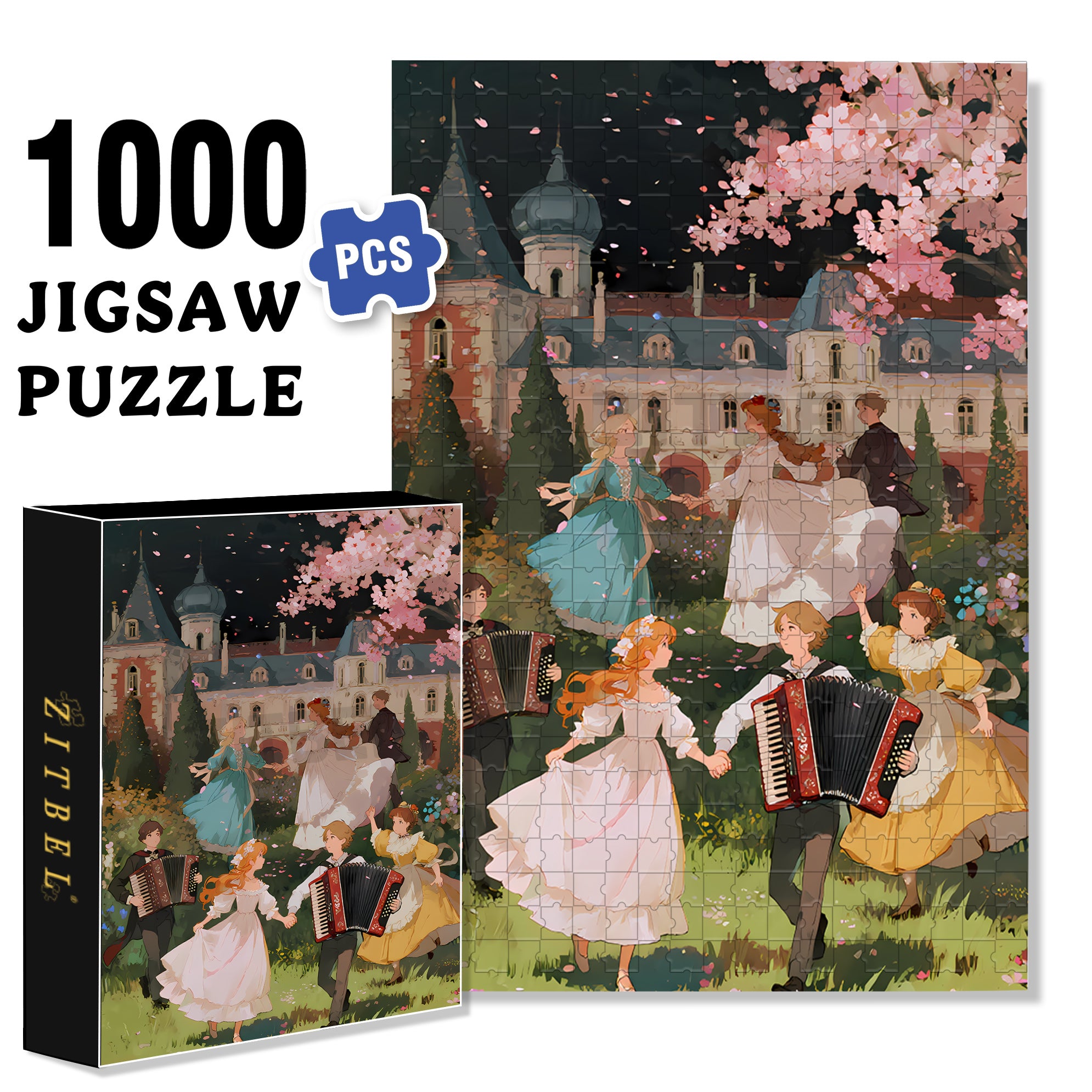 Happy Planet 500pcs/1000pcs Jigsaw Puzzle, Scratch-Resistant, Interactive Family Game & Brain-Boosting DIY Decor, Perfect for Halloween, Christmas & New Year Gifts, Family Puzzle Game