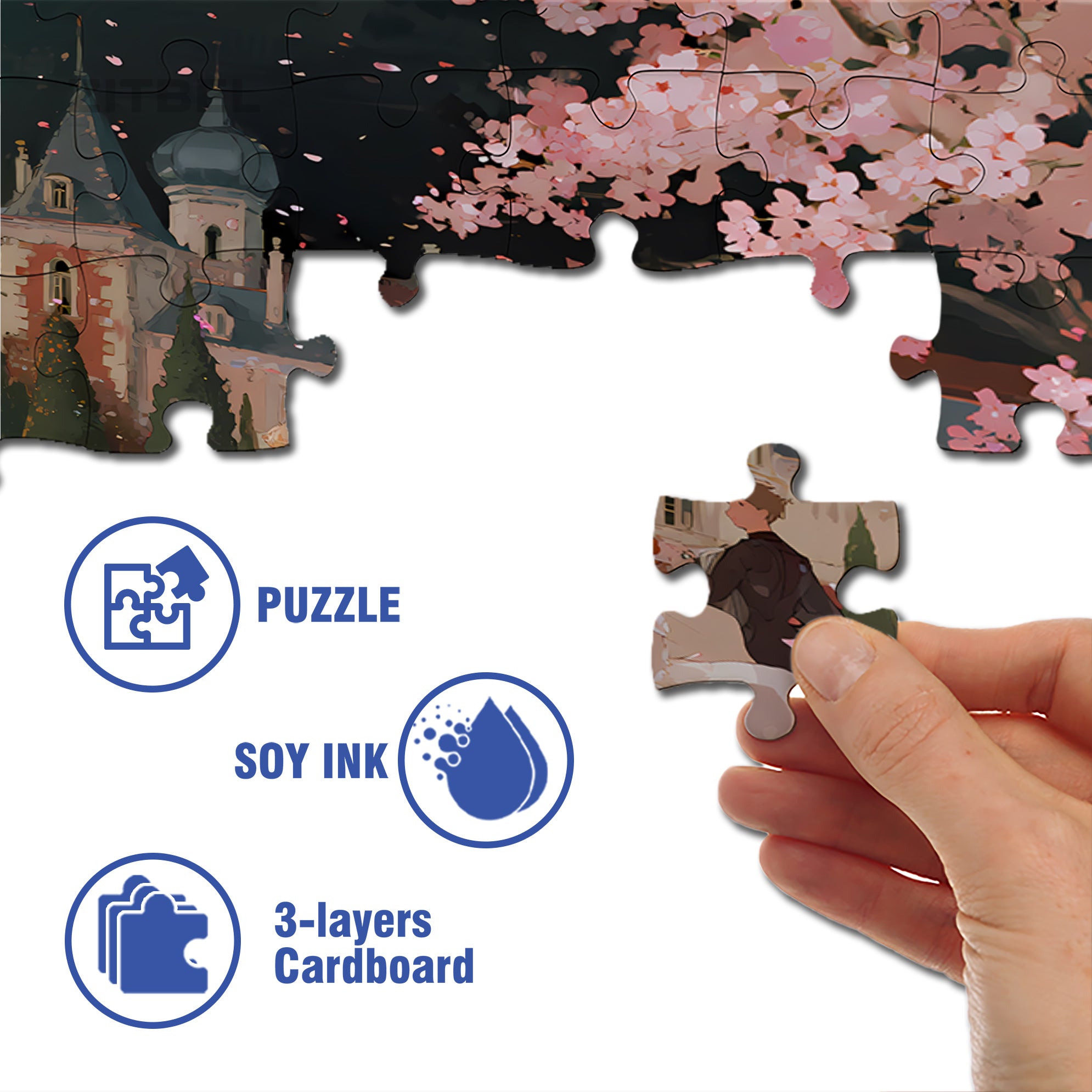 Happy Planet 500pcs/1000pcs Jigsaw Puzzle, Scratch-Resistant, Interactive Family Game & Brain-Boosting DIY Decor, Perfect for Halloween, Christmas & New Year Gifts, Family Puzzle Game