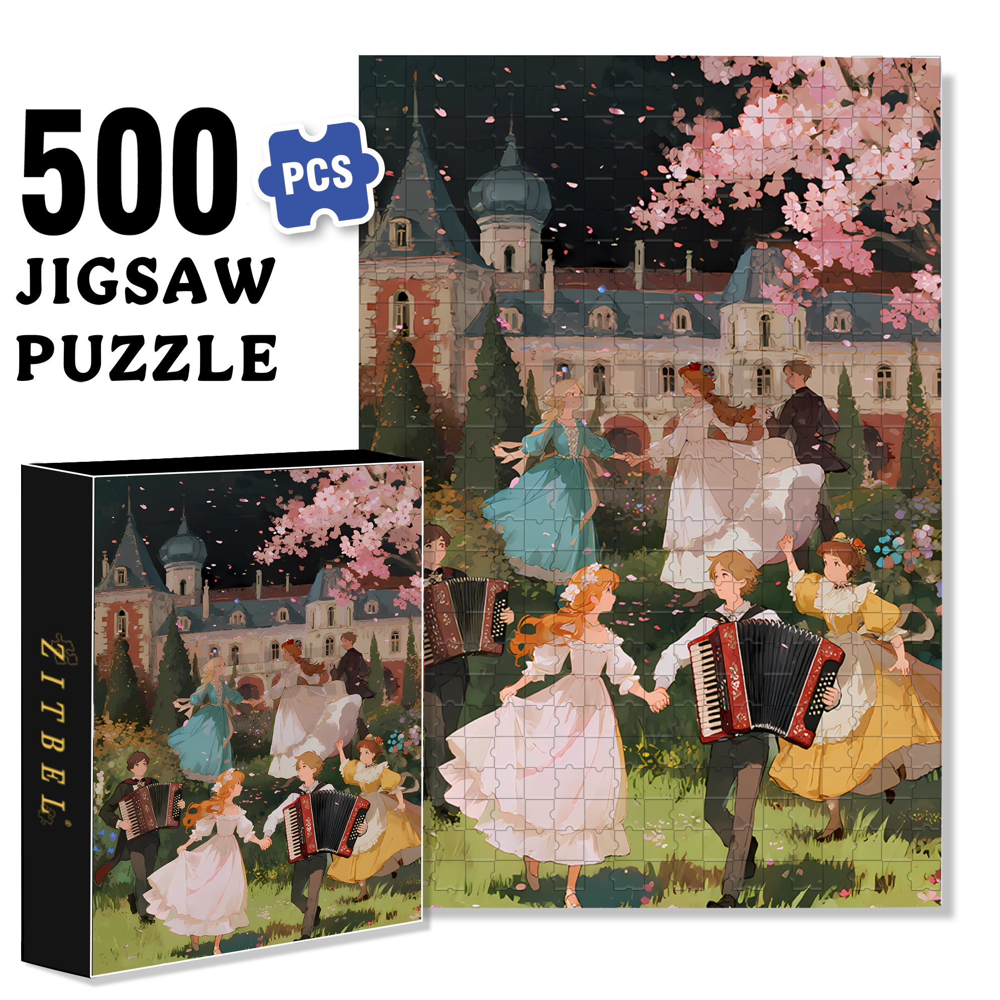 Happy Planet 500pcs/1000pcs Jigsaw Puzzle, Scratch-Resistant, Interactive Family Game & Brain-Boosting DIY Decor, Perfect for Halloween, Christmas & New Year Gifts, Family Puzzle Game