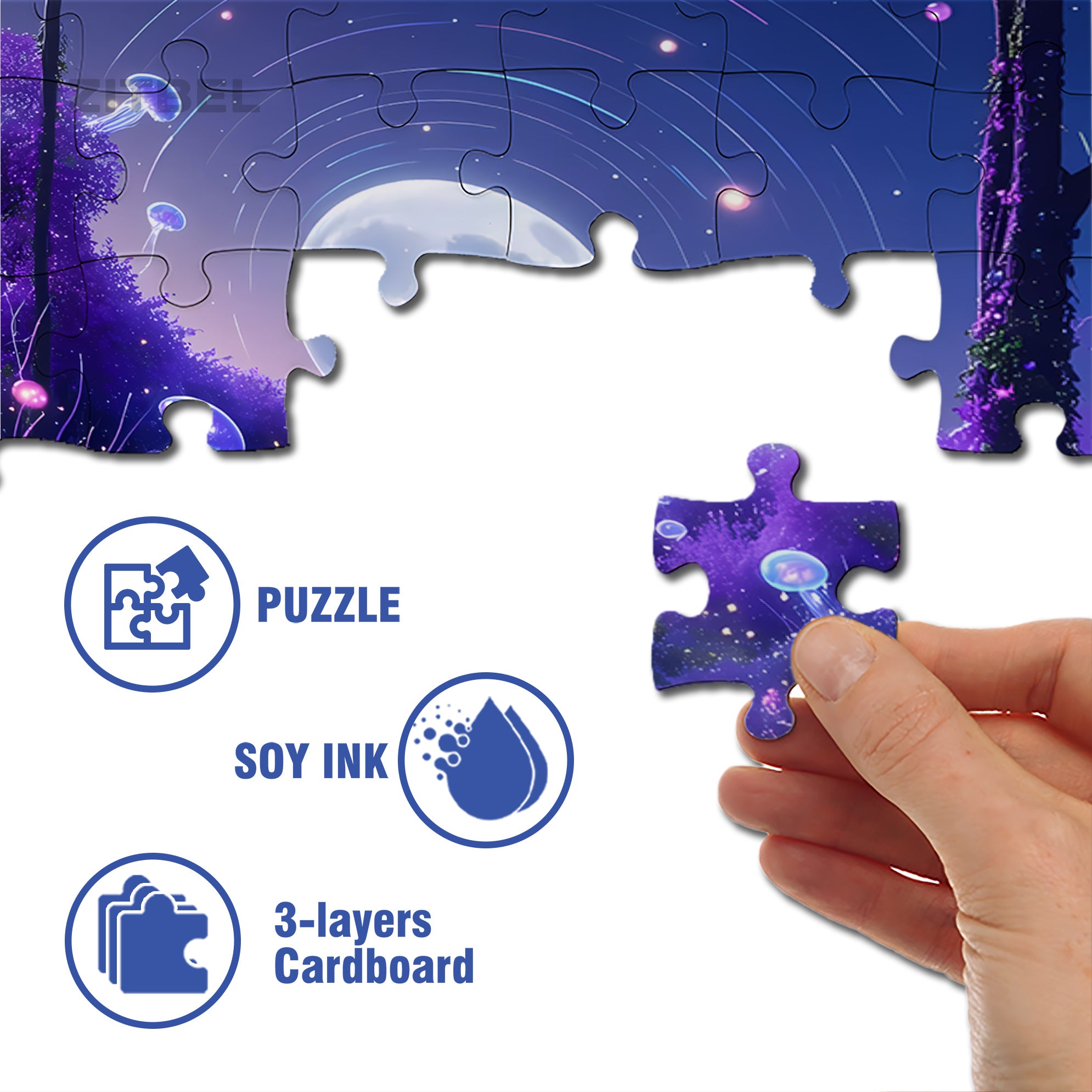 Jellyfish Planet 500pcs/1000pcs Jigsaw Puzzle, Scratch-Resistant, Interactive Family Game & Brain-Boosting DIY Decor, Perfect for Halloween, Christmas & New Year Gifts, Family Puzzle Game