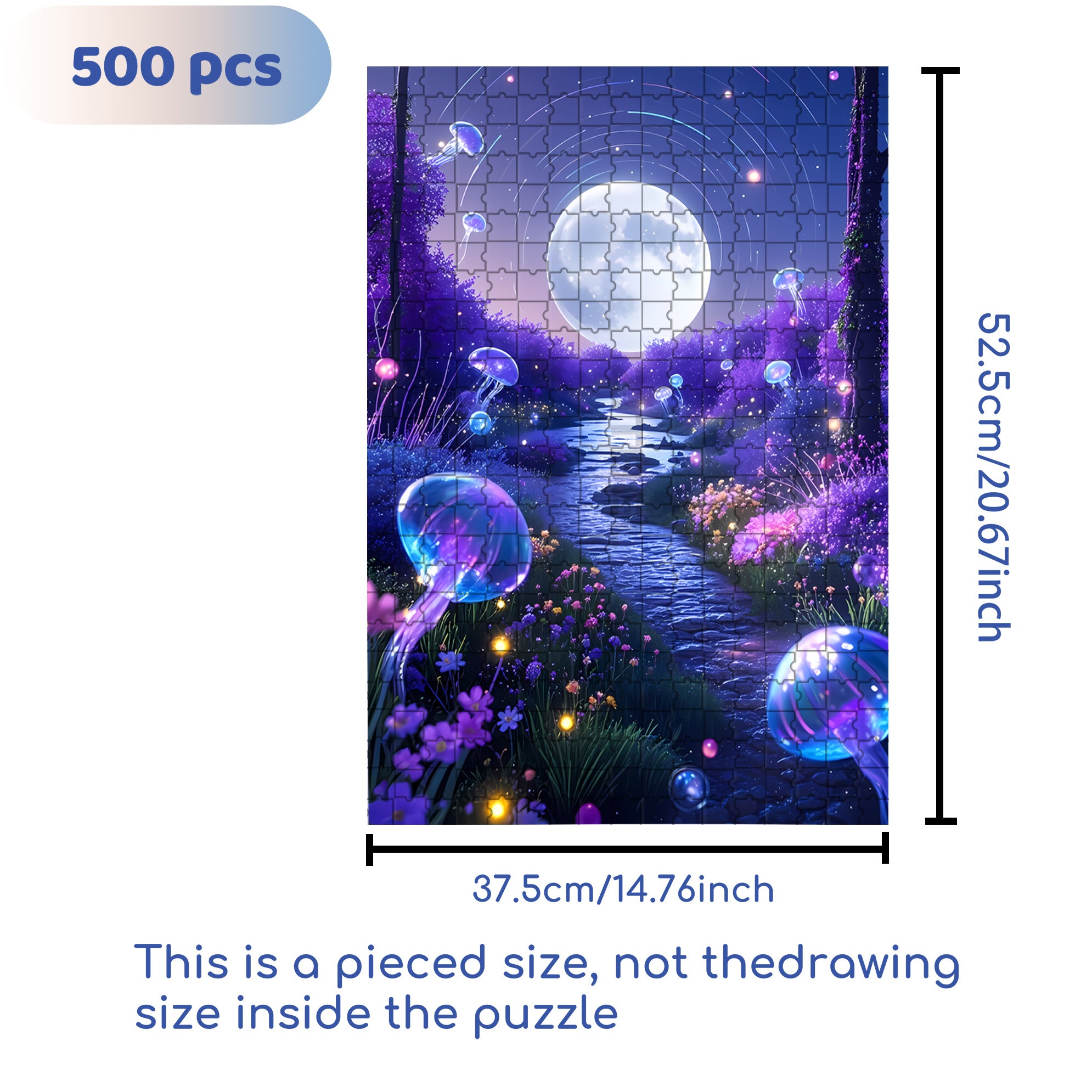 Jellyfish Planet 500pcs/1000pcs Jigsaw Puzzle, Scratch-Resistant, Interactive Family Game & Brain-Boosting DIY Decor, Perfect for Halloween, Christmas & New Year Gifts, Family Puzzle Game