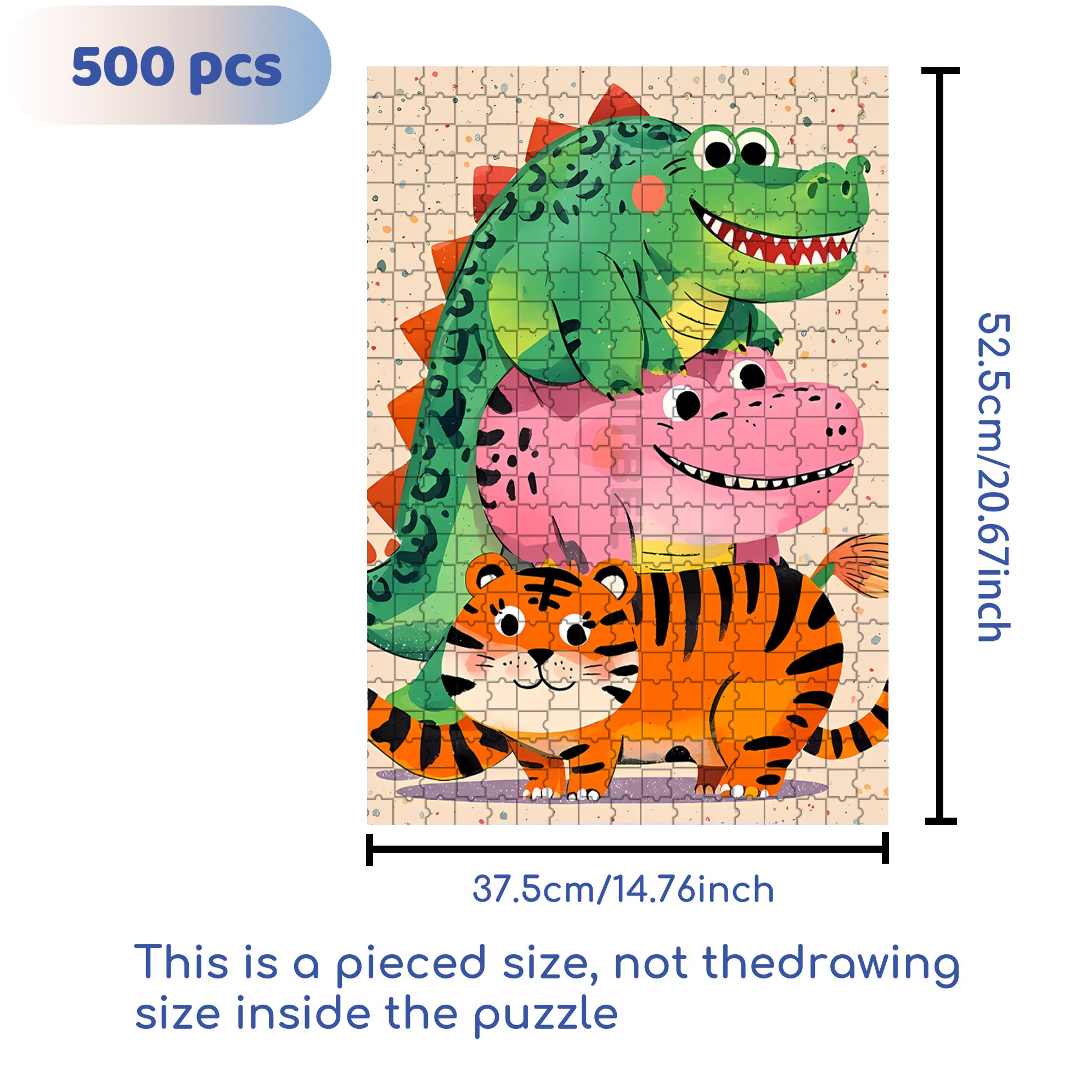 Jenga 500pcs/1000pcs Jigsaw Puzzle, Scratch-Resistant, Interactive Family Game & Brain-Boosting DIY Decor, Perfect for Halloween, Christmas & New Year Gifts, Family Puzzle Game