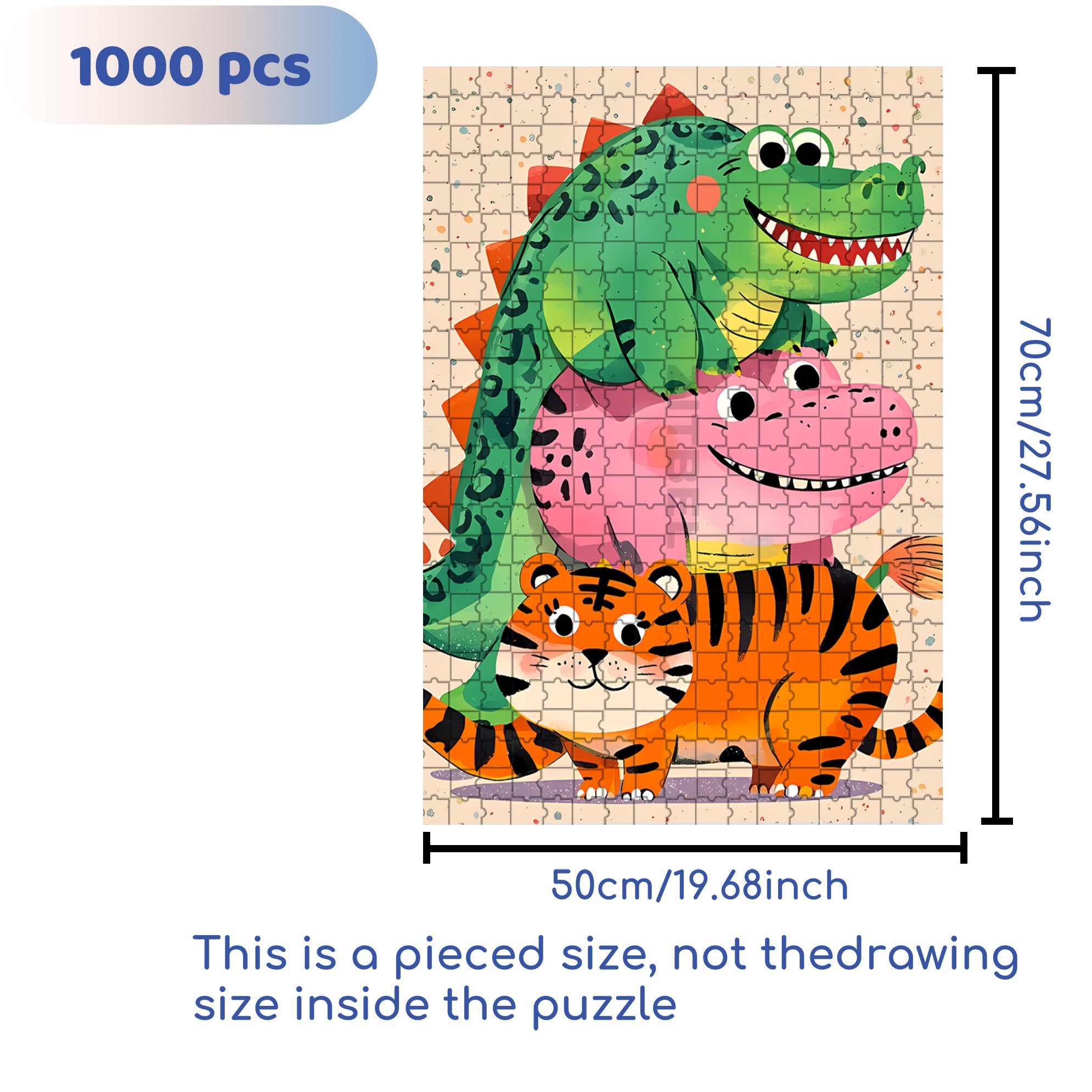 Jenga 500pcs/1000pcs Jigsaw Puzzle, Scratch-Resistant, Interactive Family Game & Brain-Boosting DIY Decor, Perfect for Halloween, Christmas & New Year Gifts, Family Puzzle Game